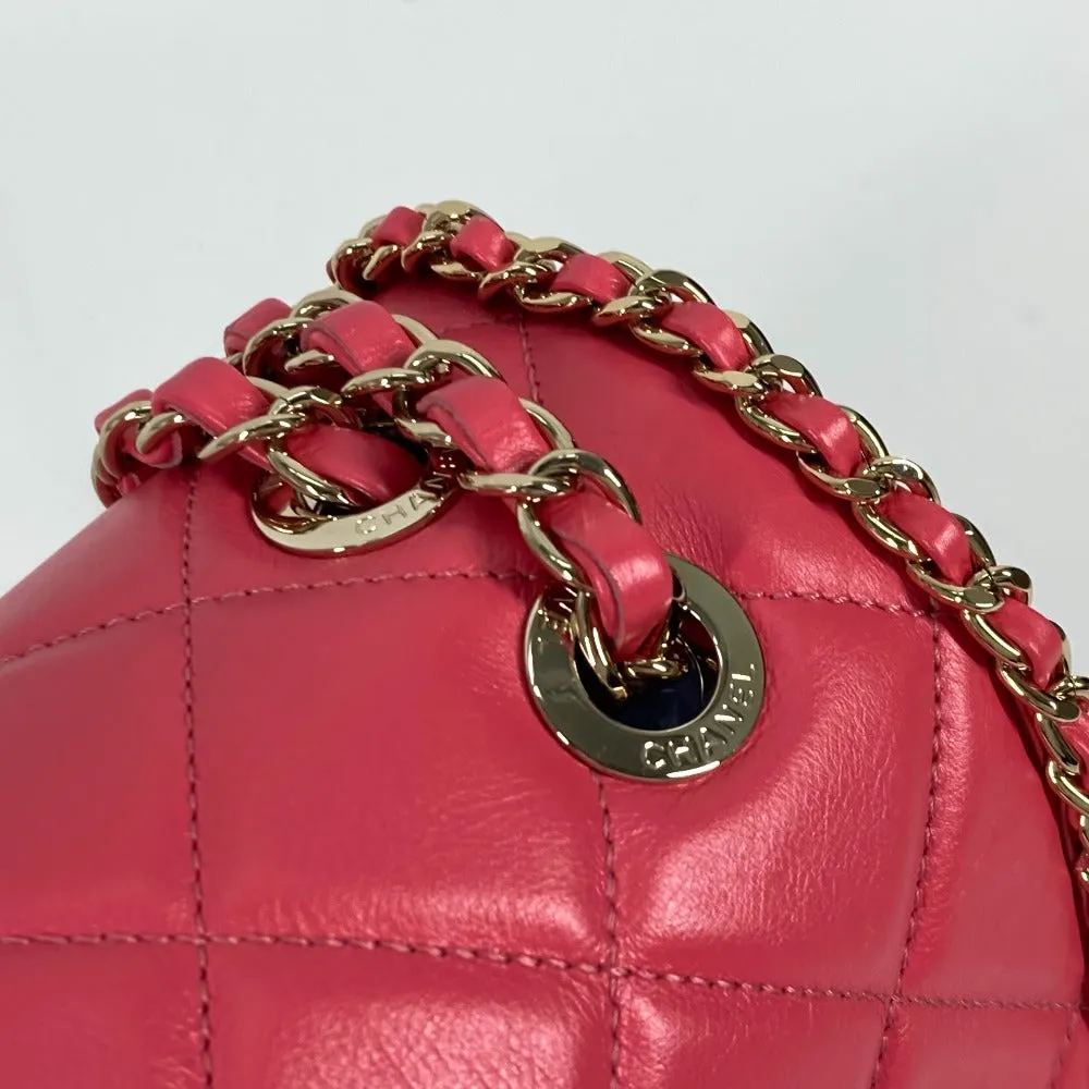 CHANEL Shoulder Bag leather pink Round Chain CC COCO Mark Women Used