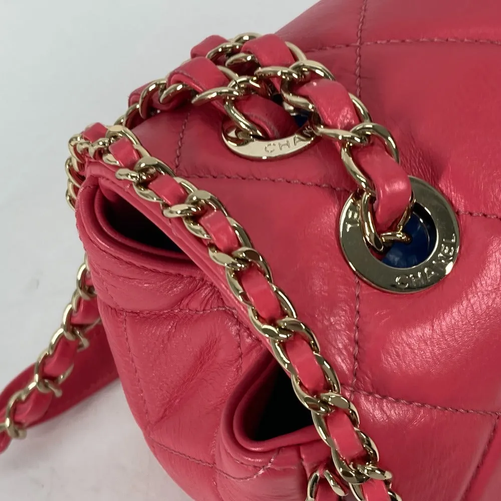 CHANEL Shoulder Bag leather pink Round Chain CC COCO Mark Women Used