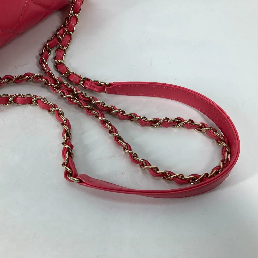 CHANEL Shoulder Bag leather pink Round Chain CC COCO Mark Women Used