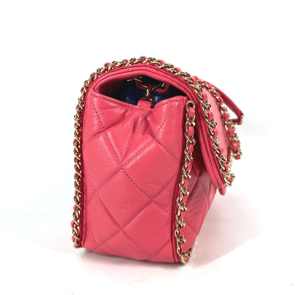 CHANEL Shoulder Bag leather pink Round Chain CC COCO Mark Women Used