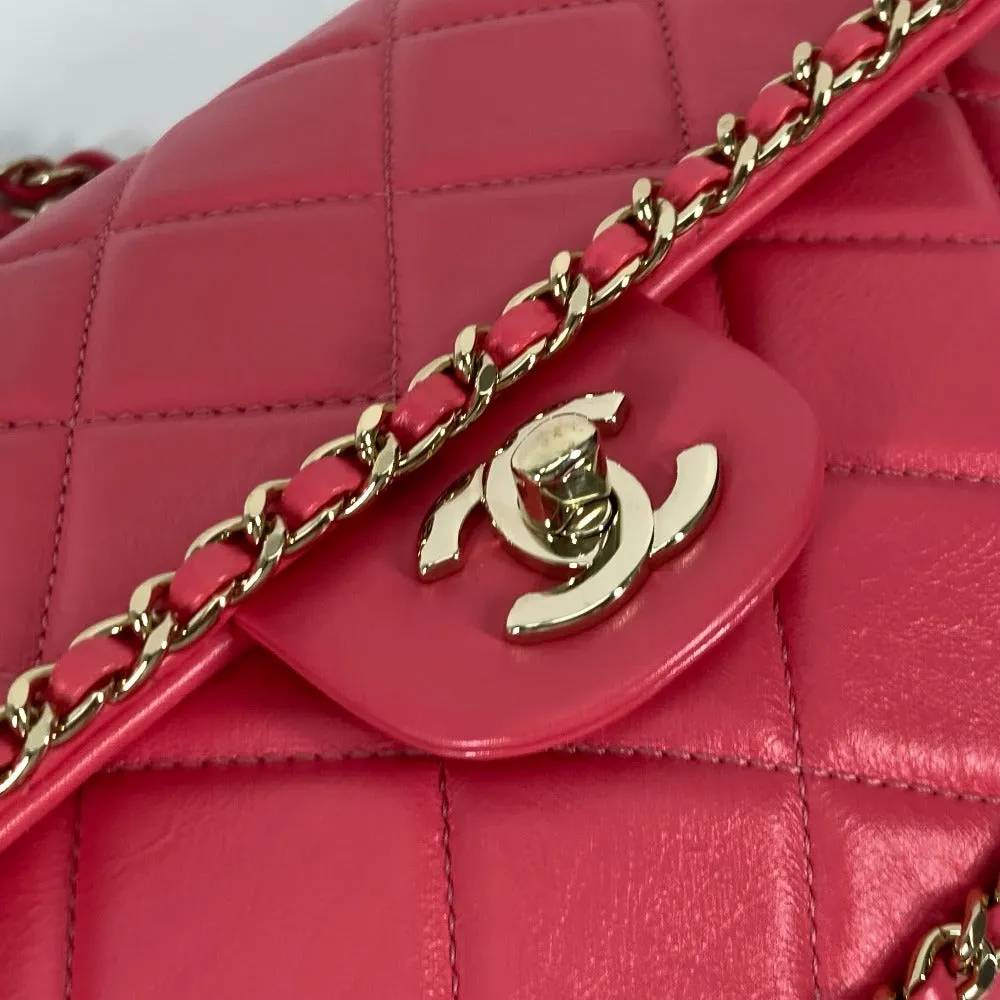 CHANEL Shoulder Bag leather pink Round Chain CC COCO Mark Women Used