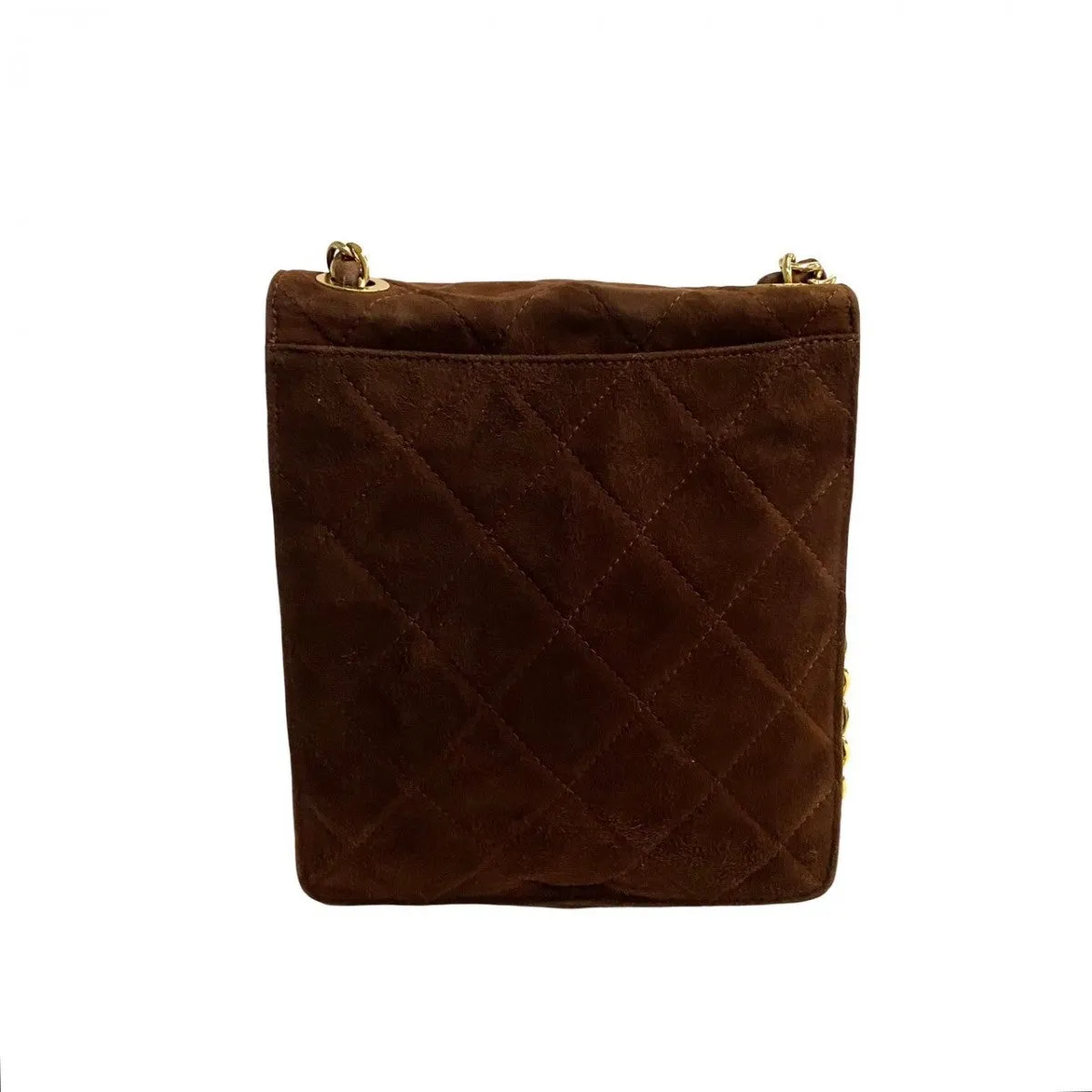 CHANEL Shoulder Bag Suede Brown Matrasse