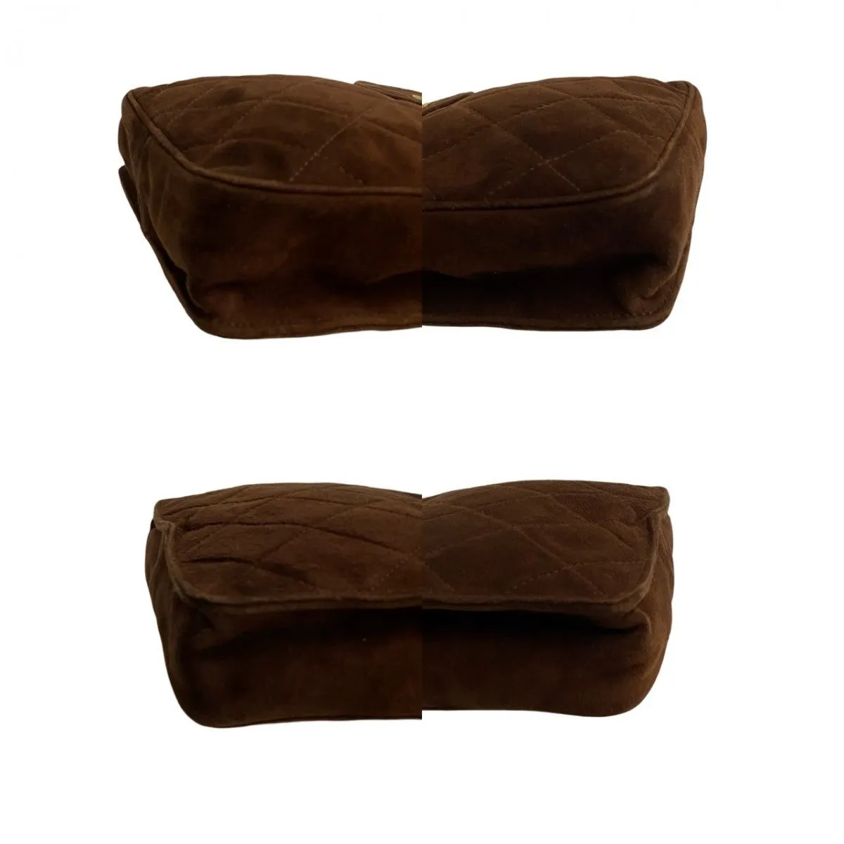 CHANEL Shoulder Bag Suede Brown Matrasse