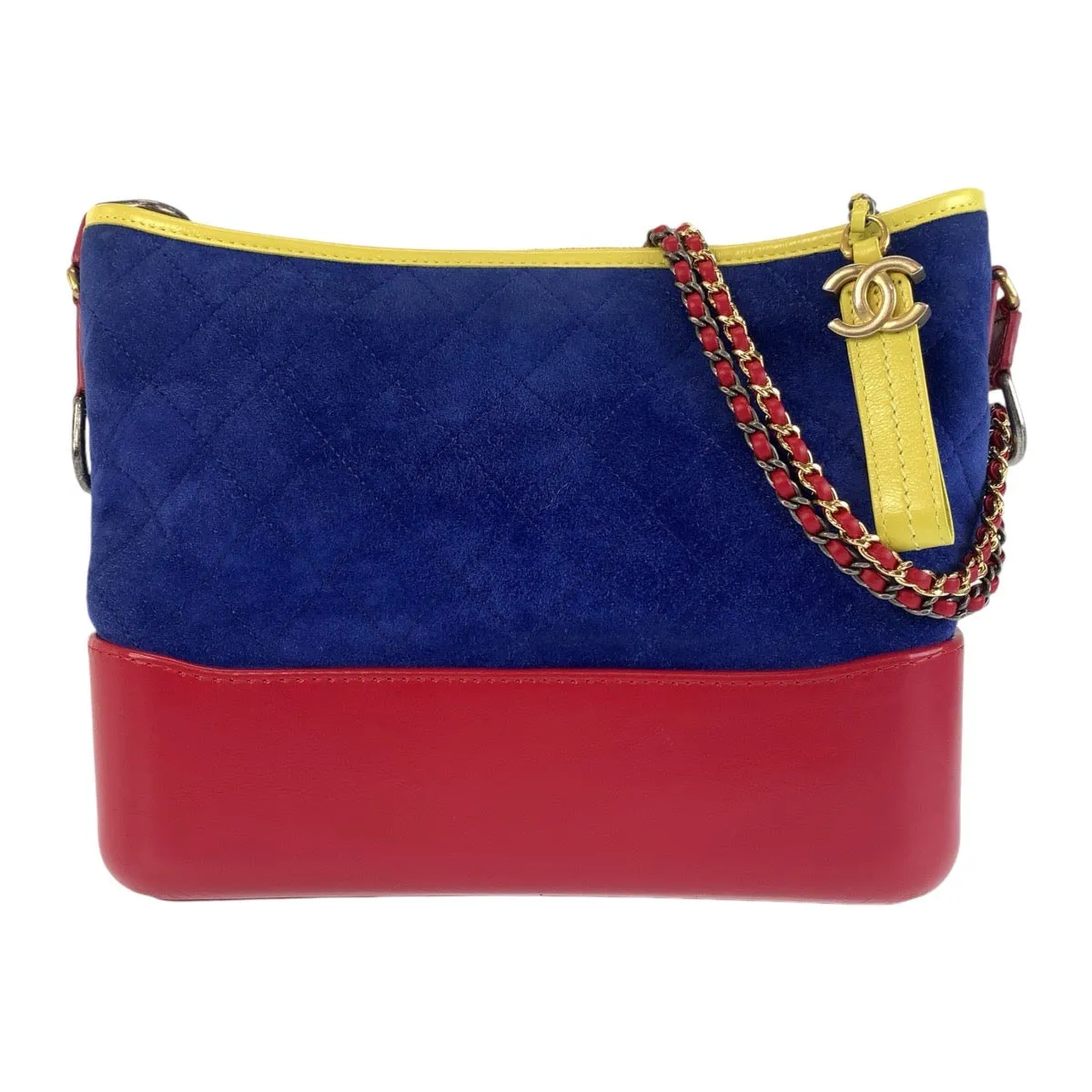 CHANEL Shoulder Bag Suede, Leather Blue red yellow Shoulder Bag ChainShoulder Bag Gabriel de Chanel Women Used