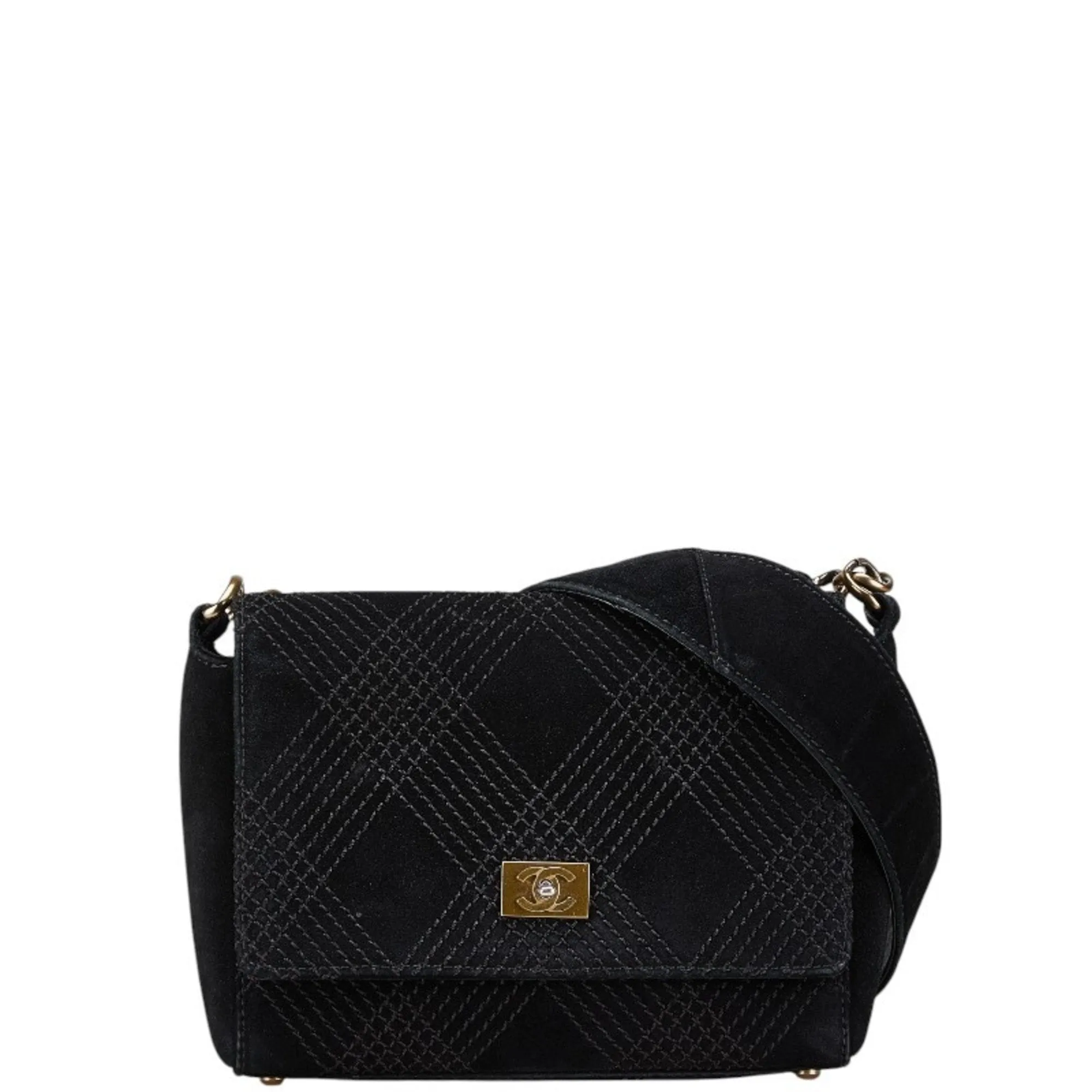 Chanel Suede Leather Shoulder Bag (Pre-Owned)