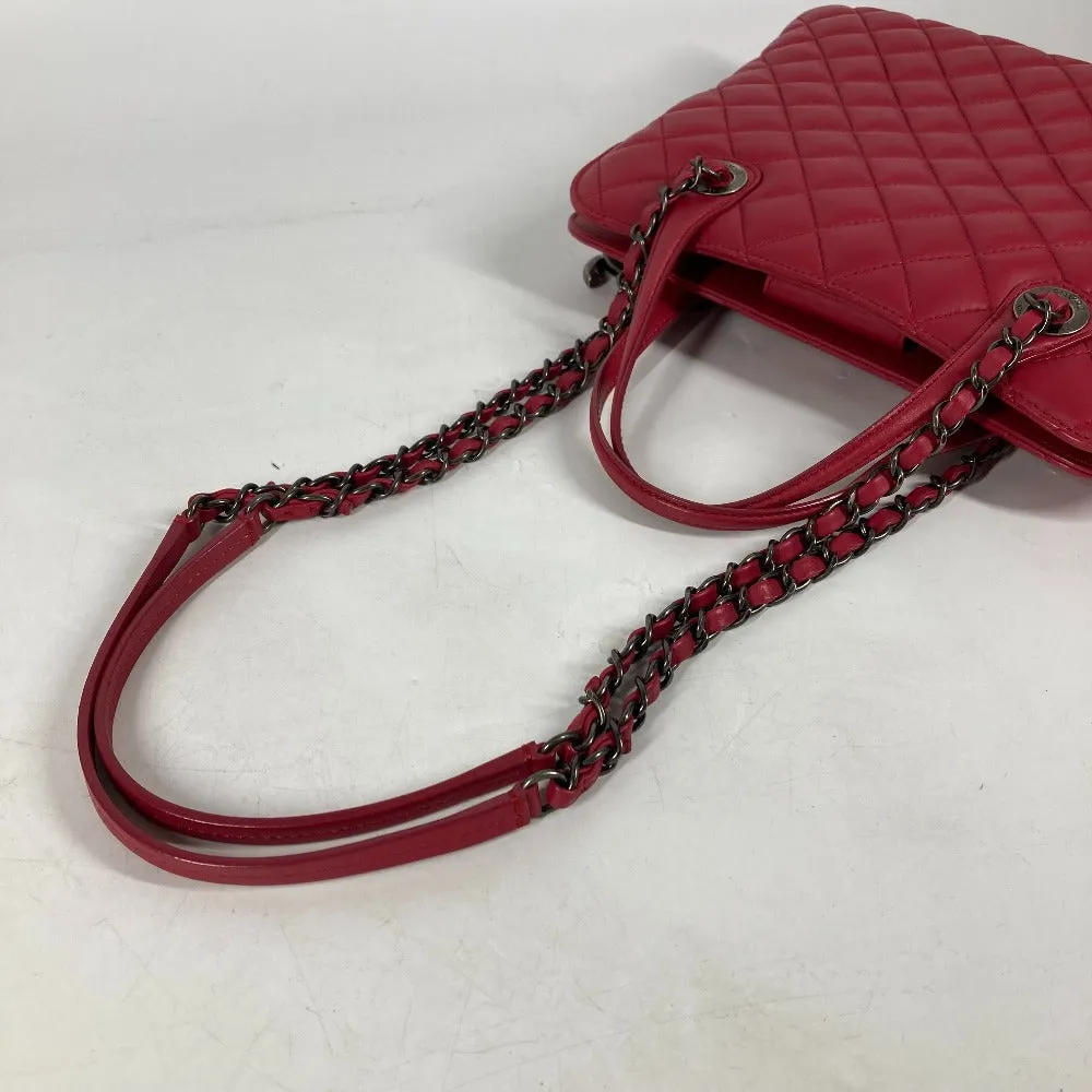 CHANEL Tote Bag lambskin pink Handbag Shoulder Bag CC COCO Mark Matelasse Quilting Women Used