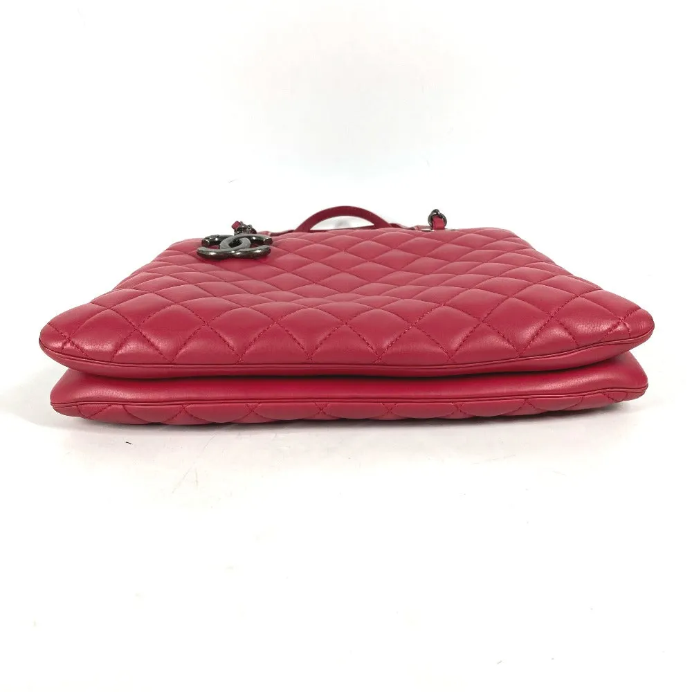CHANEL Tote Bag lambskin pink Handbag Shoulder Bag CC COCO Mark Matelasse Quilting Women Used