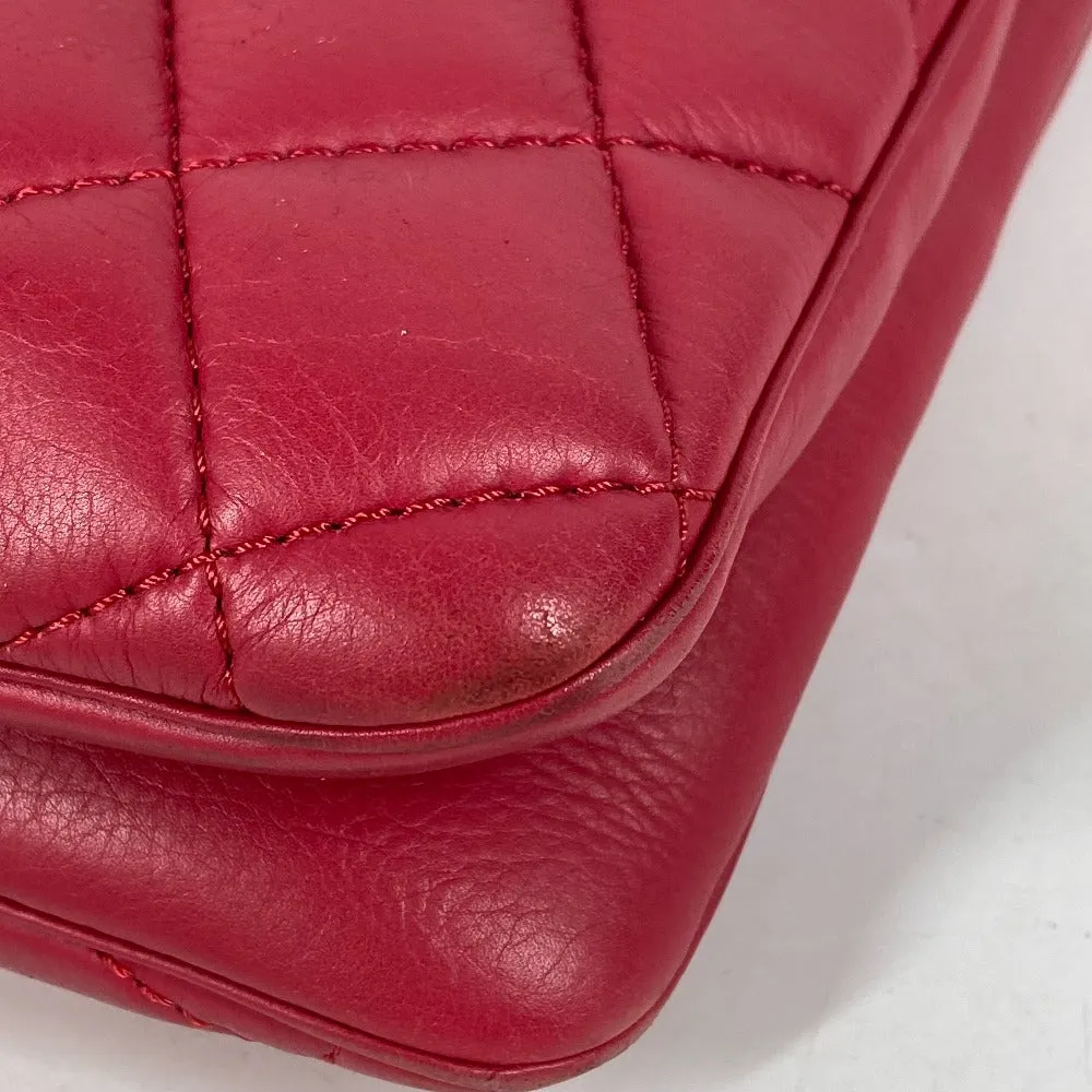 CHANEL Tote Bag lambskin pink Handbag Shoulder Bag CC COCO Mark Matelasse Quilting Women Used