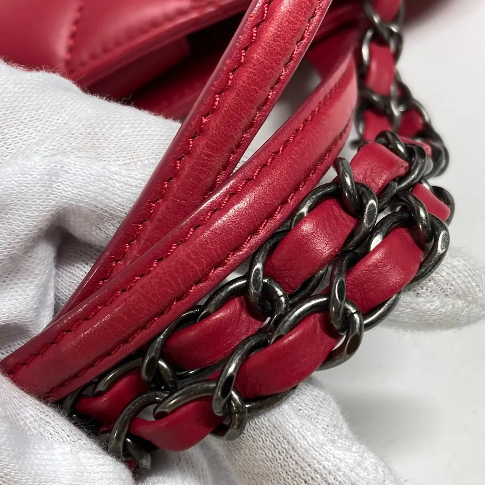 CHANEL Tote Bag lambskin pink Handbag Shoulder Bag CC COCO Mark Matelasse Quilting Women Used