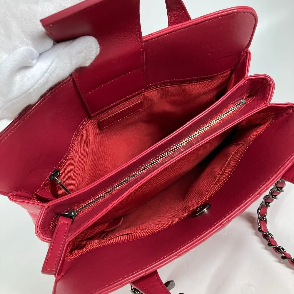 CHANEL Tote Bag lambskin pink Handbag Shoulder Bag CC COCO Mark Matelasse Quilting Women Used