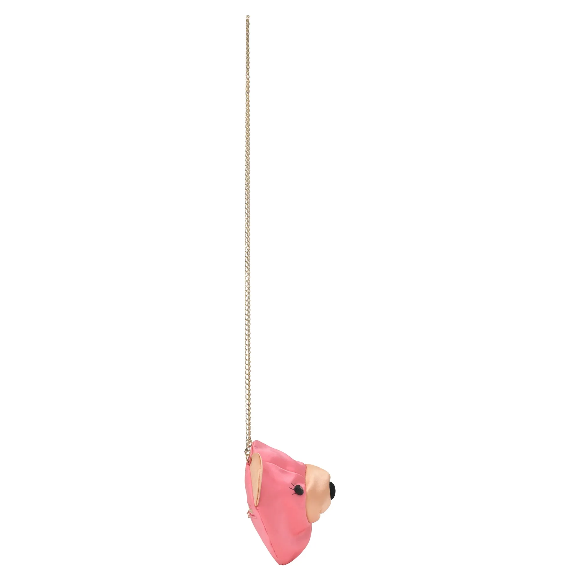 Charlotte Olympia Teddy Bear Crossbody Bag in Pink Satin