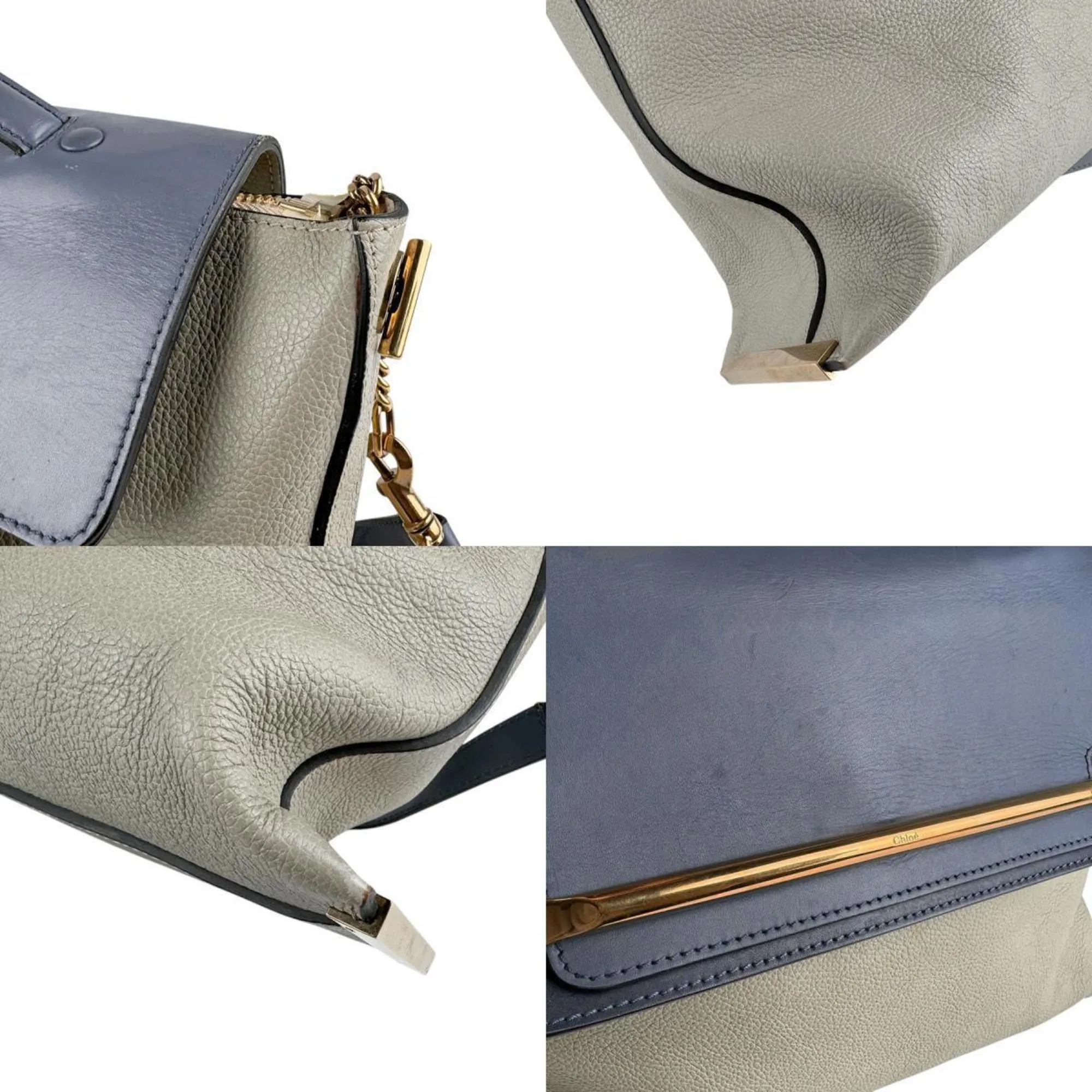 Chlo blue Leather Shoulder Bag (Pre-Owned)
