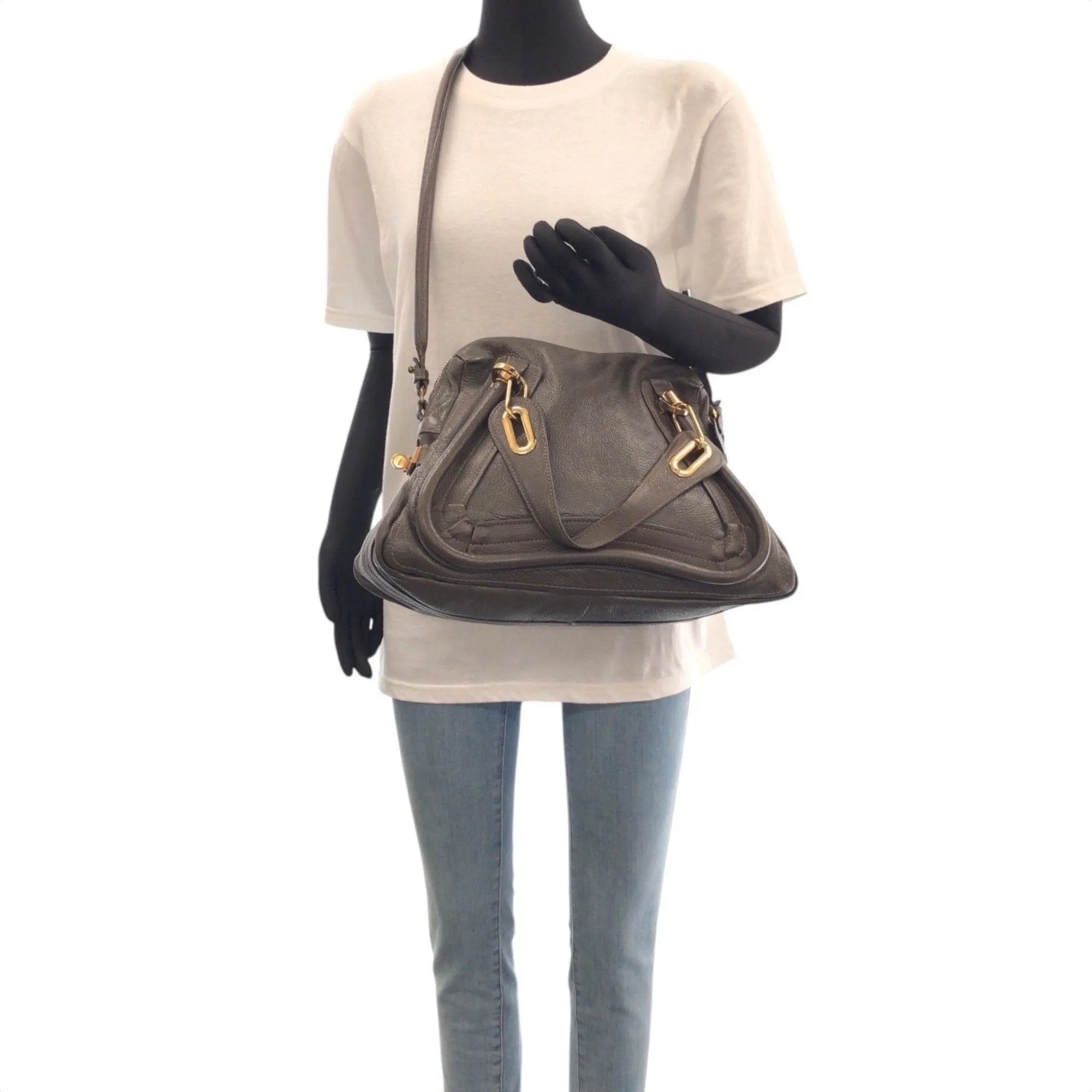 Chloe Leather Handbag Shoulder Bag (Pre-Owned)