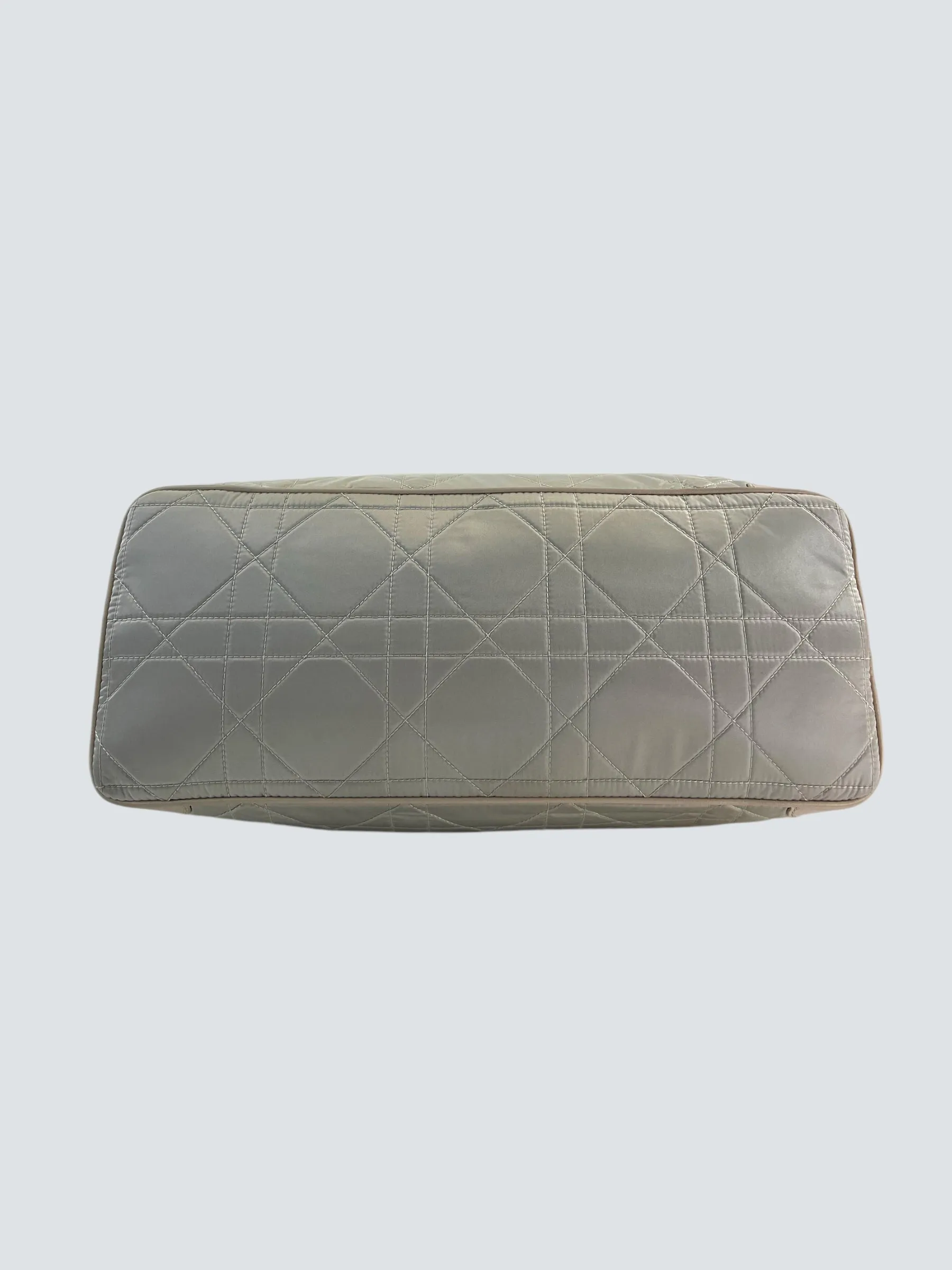 Christian Dior Cream Satin Cannage Tote