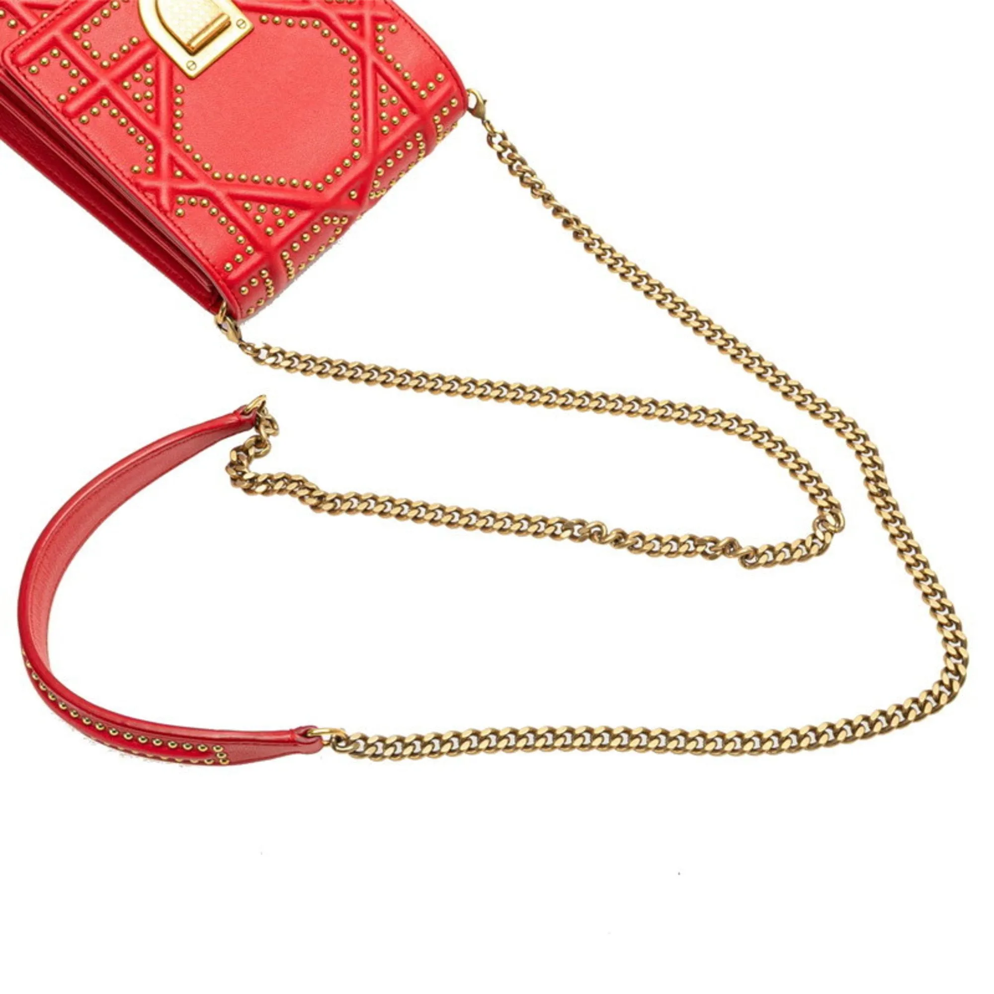 Christian Dior gold Color Leather Shoulder Bag (Pre-Owned)