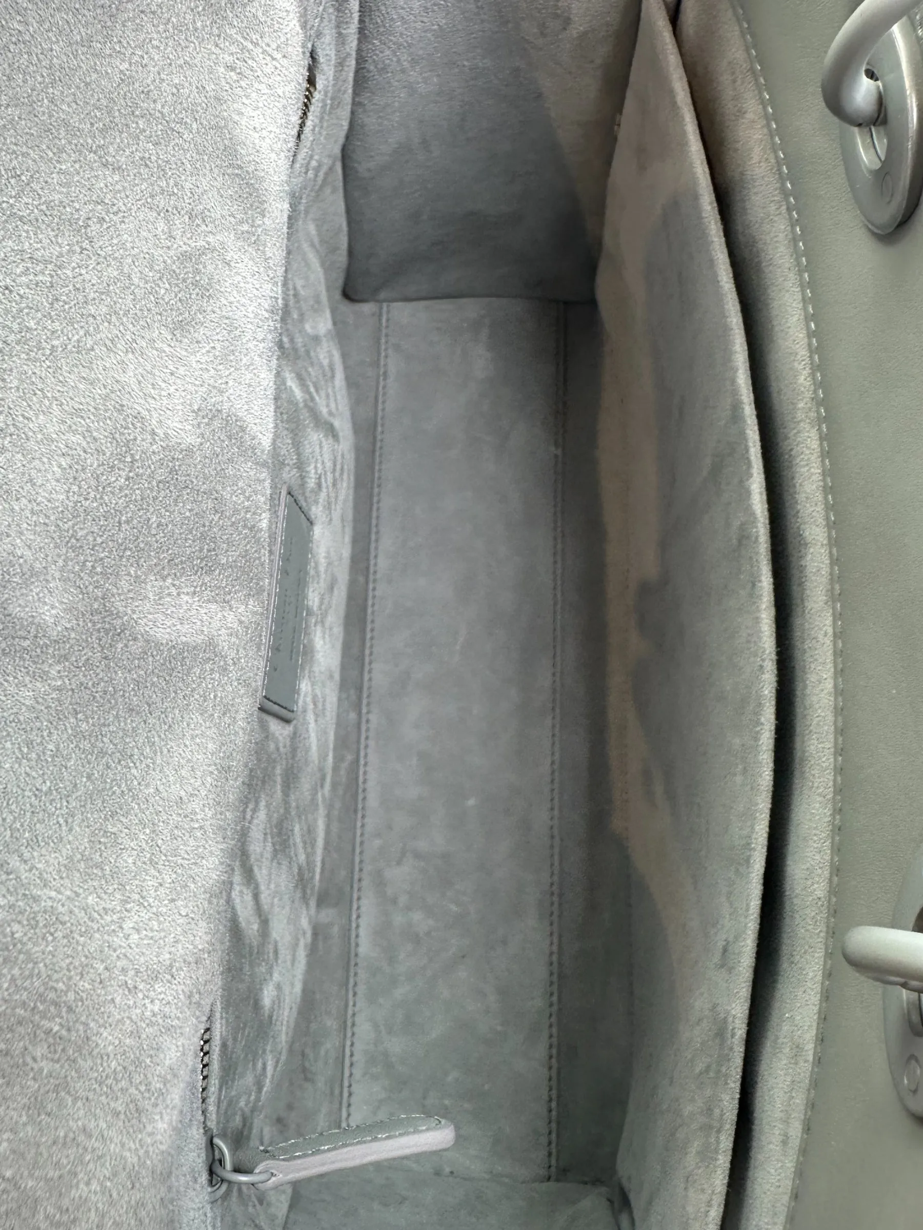 Christian Dior Grey Calfskin Leather Ultramatte Large Lady Dior