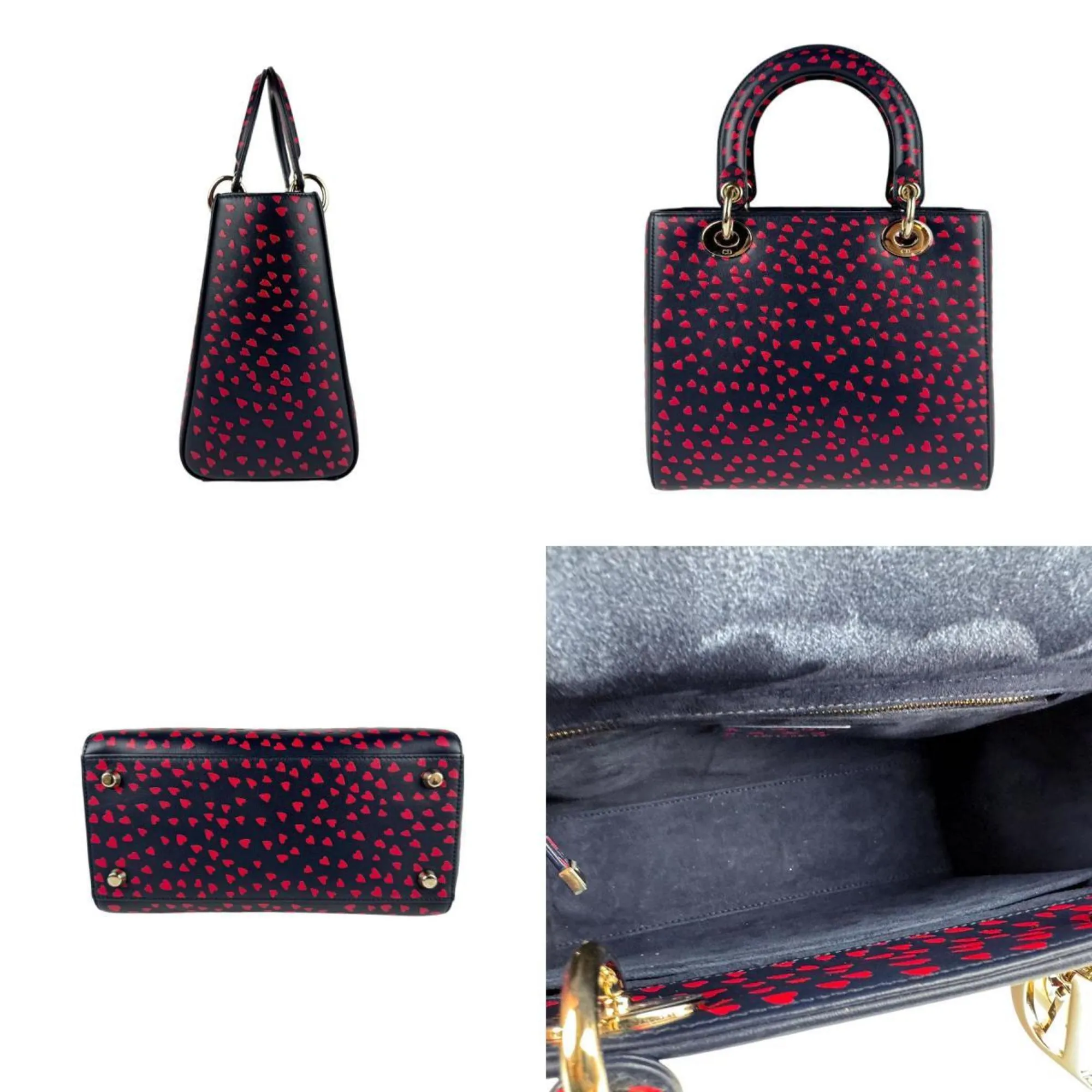 Christian Dior Navy Color Leather Handbag Shoulder Bag (Pre-Owned)