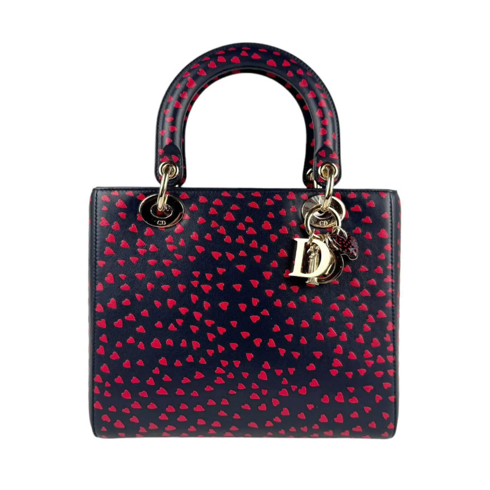 Christian Dior Navy Color Leather Handbag Shoulder Bag (Pre-Owned)