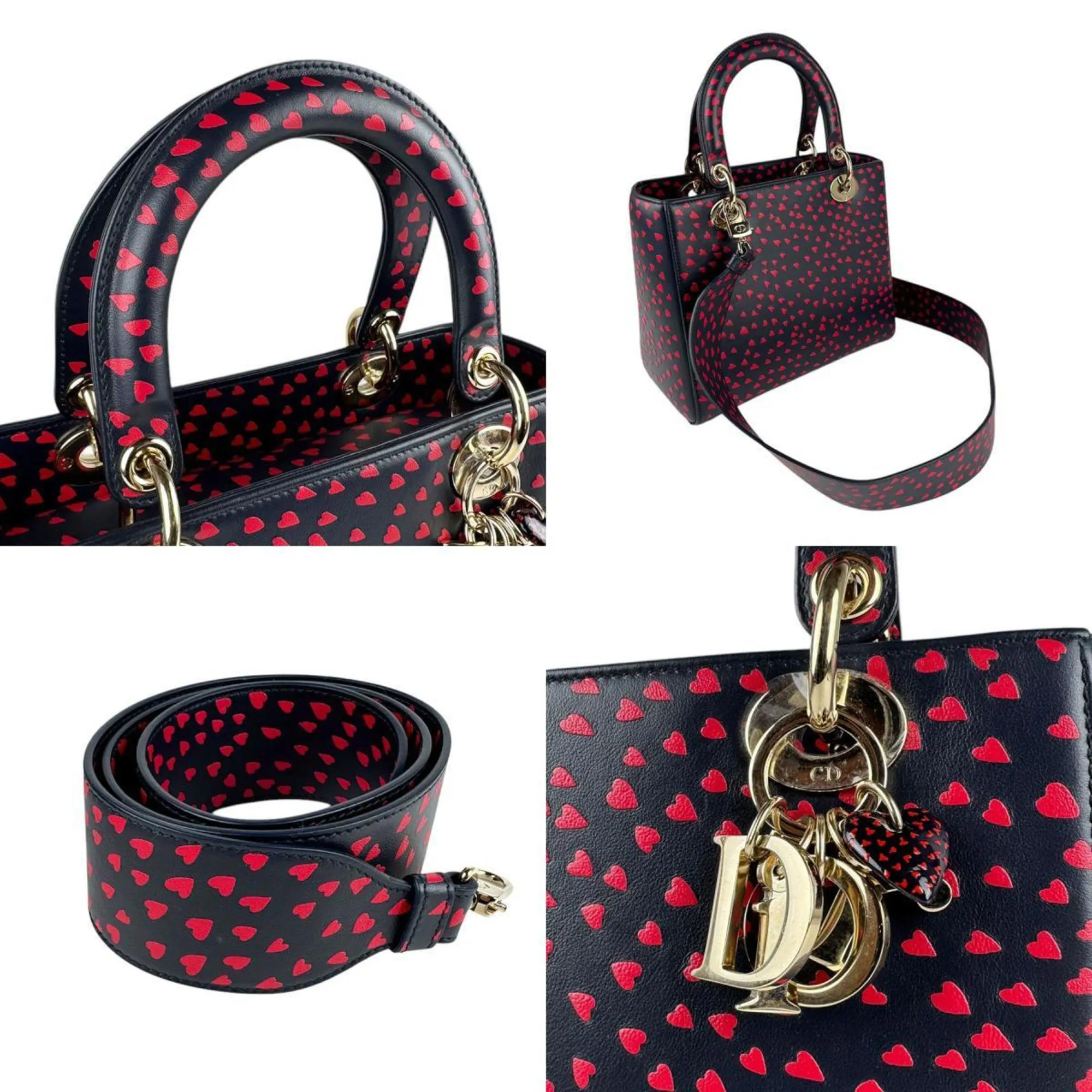 Christian Dior Navy Color Leather Handbag Shoulder Bag (Pre-Owned)