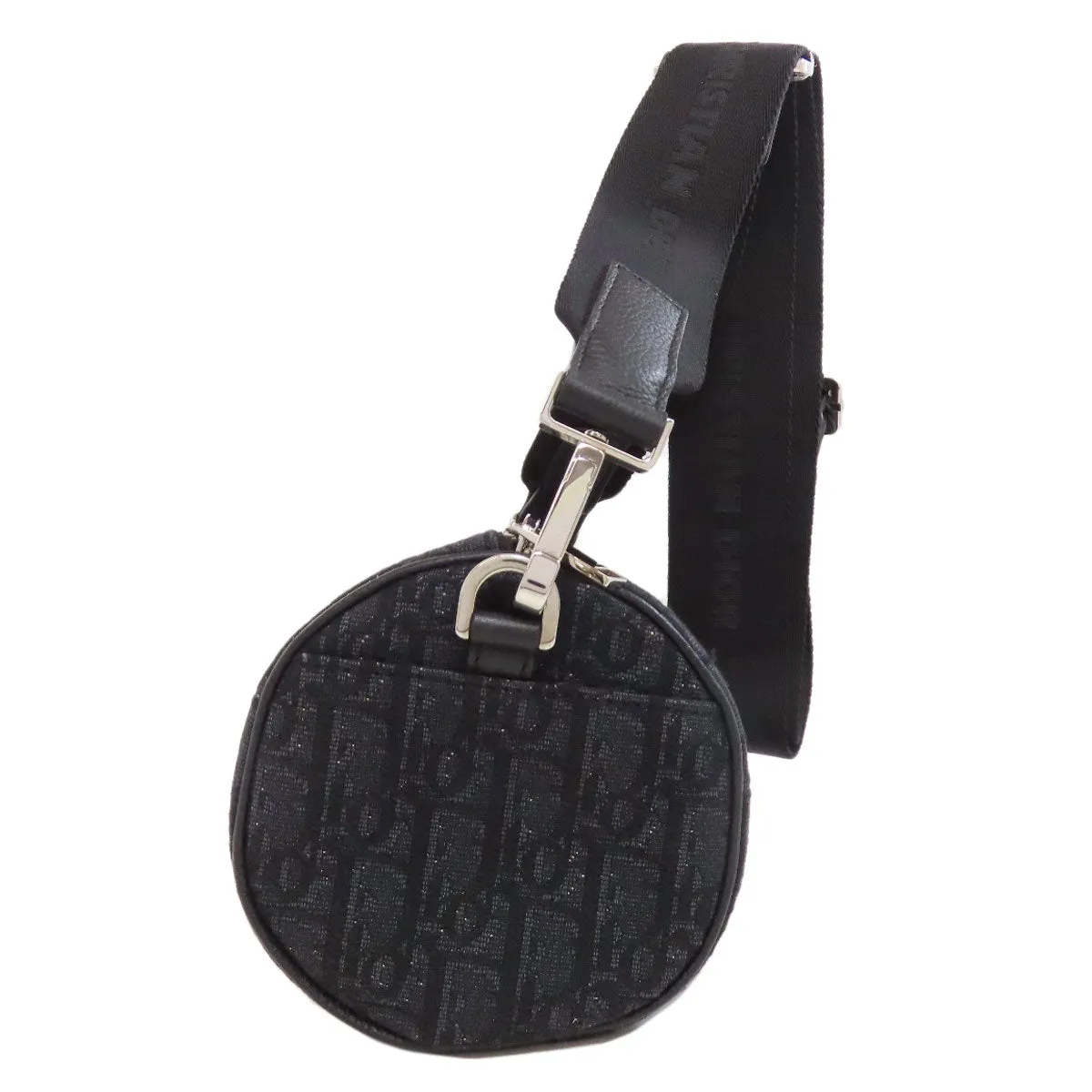 Christian Dior Shoulder Bag canvas black Oblique