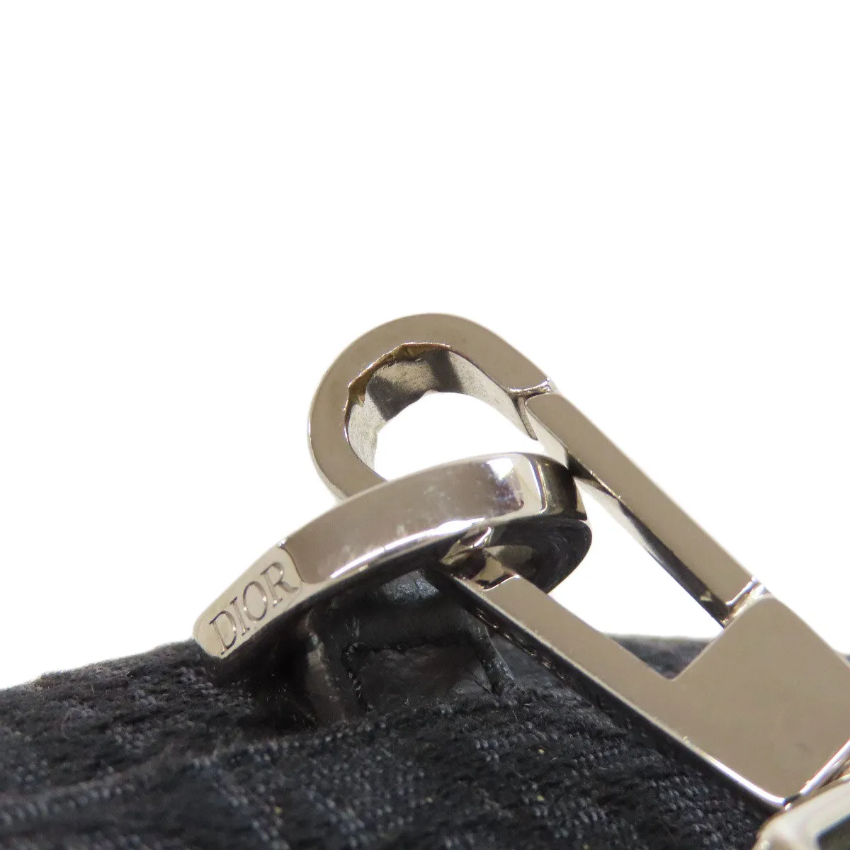 Christian Dior Shoulder Bag canvas black Oblique