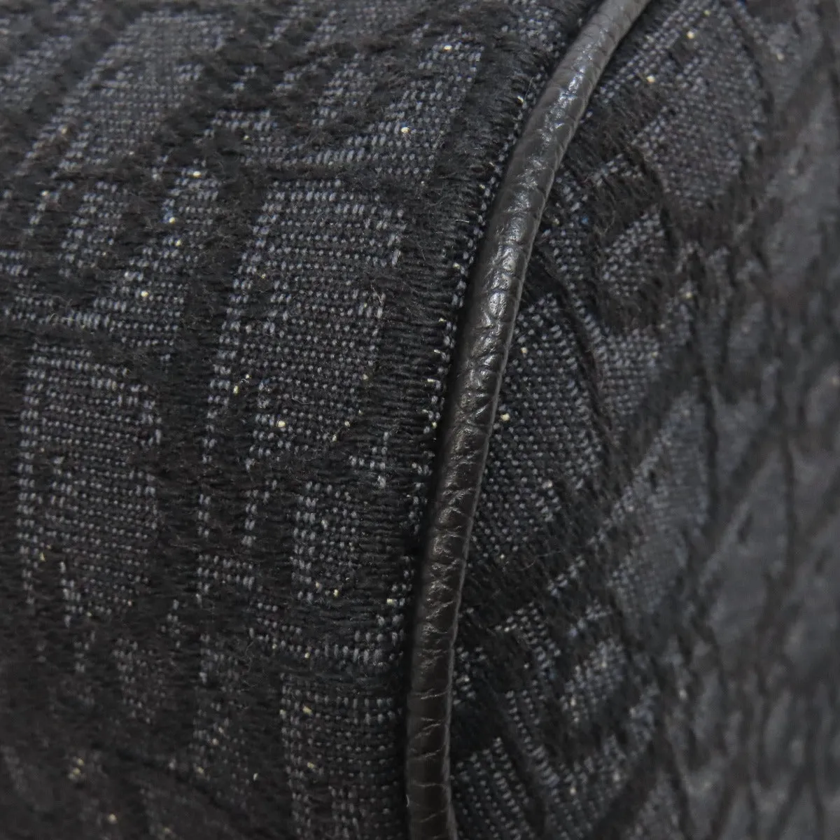 Christian Dior Shoulder Bag canvas black Oblique
