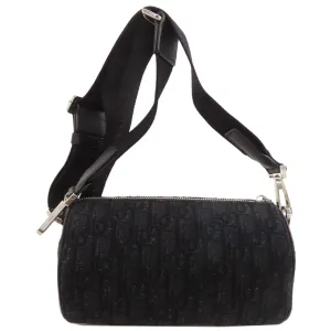 Christian Dior Shoulder Bag canvas black Oblique