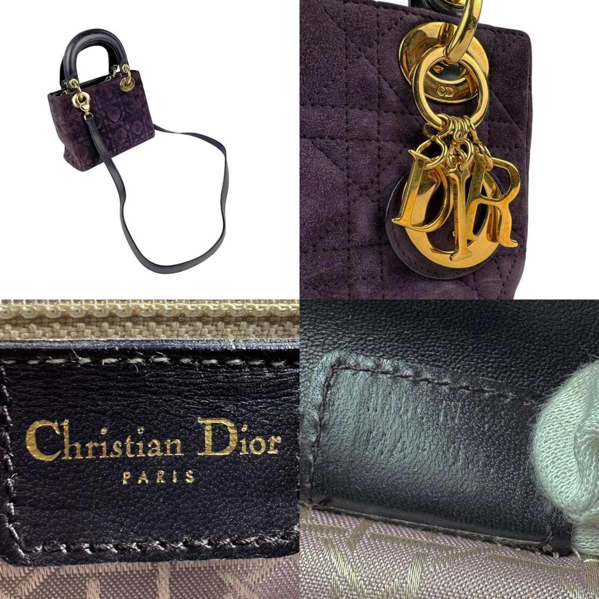 Christian Dior  Suede Leather Handbag Shoulder Bag (Pre-Owned)