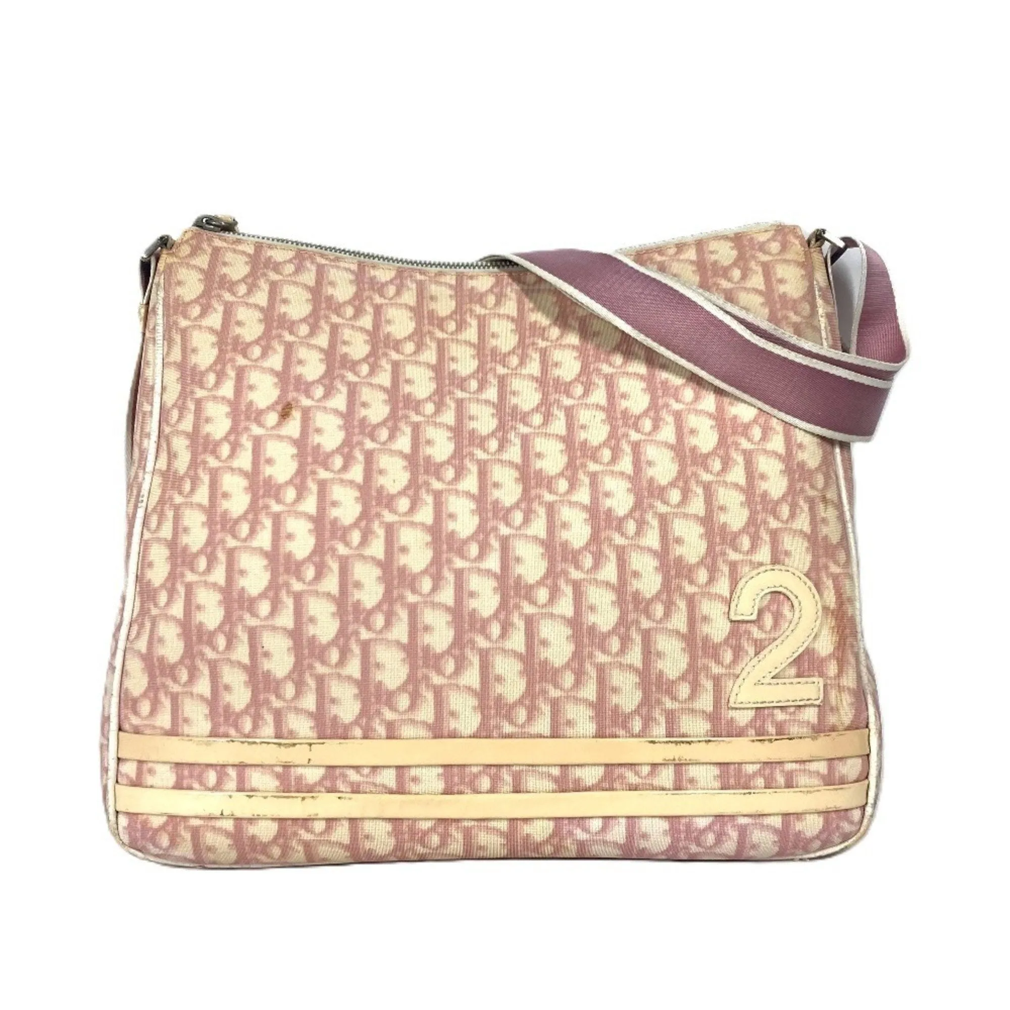Christian Dior Trotter pink Pvc Leather Shoulder Bag (Pre-Owned)