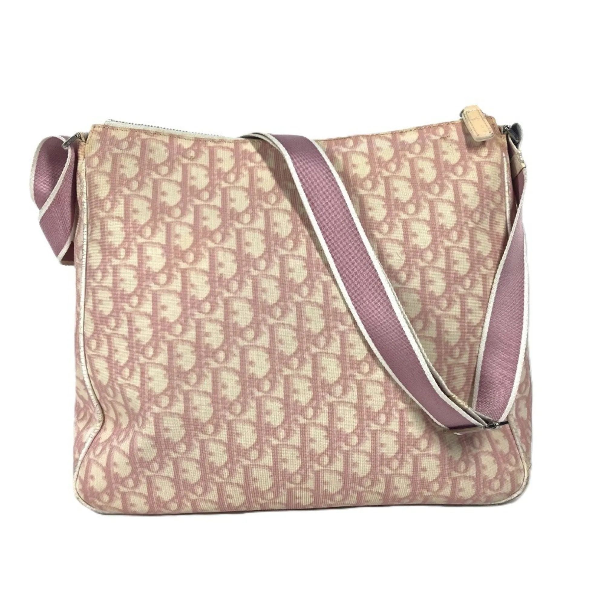 Christian Dior Trotter pink Pvc Leather Shoulder Bag (Pre-Owned)