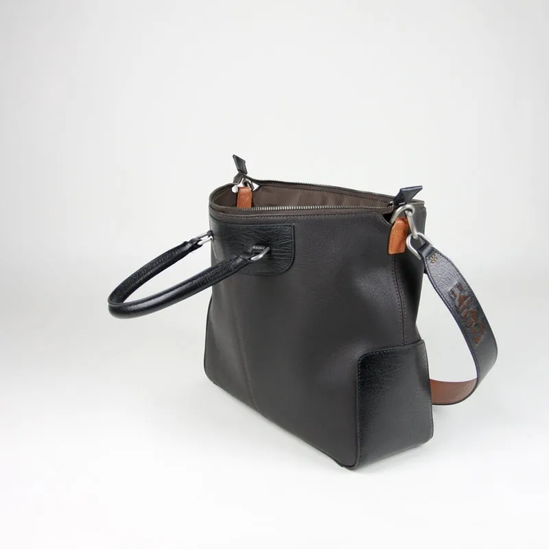 Classic Large Womens Black Leather Work Handbag Purse Leather Shoulder Purse Bag for Ladies