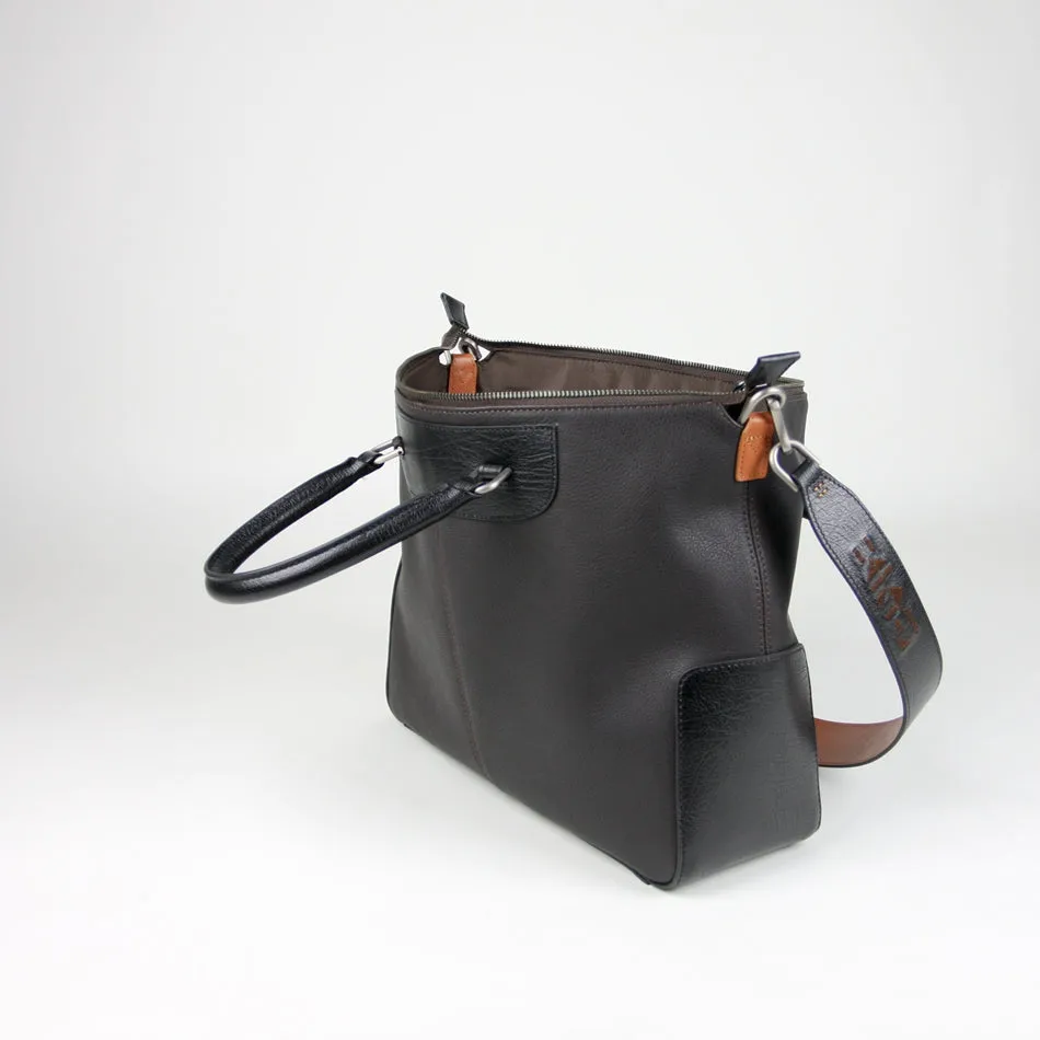 Classic Large Womens Black Leather Work Handbag Purse Leather Shoulder Purse Bag for Ladies