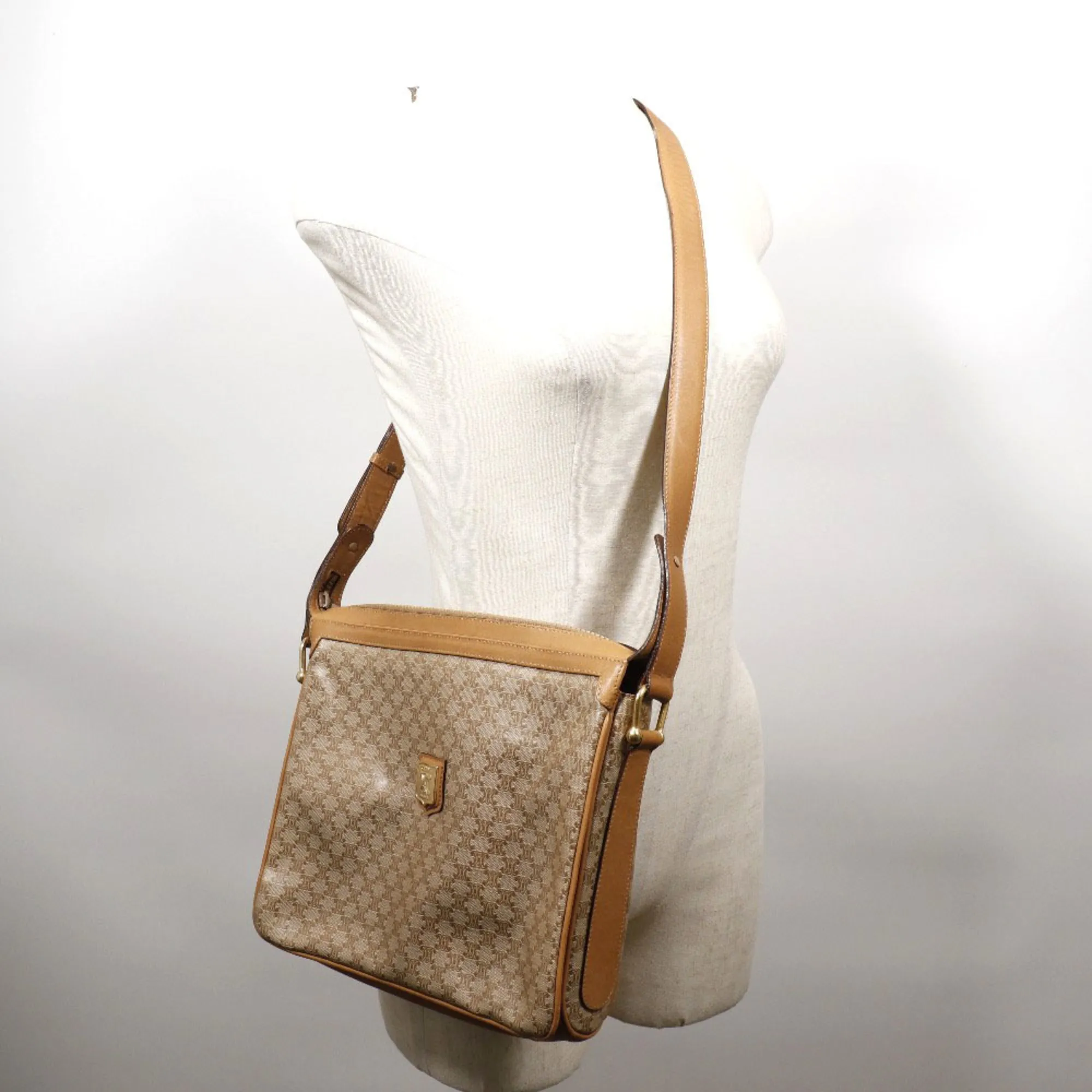 Cline Macadam Canvas Shoulder Bag (Pre-Owned)