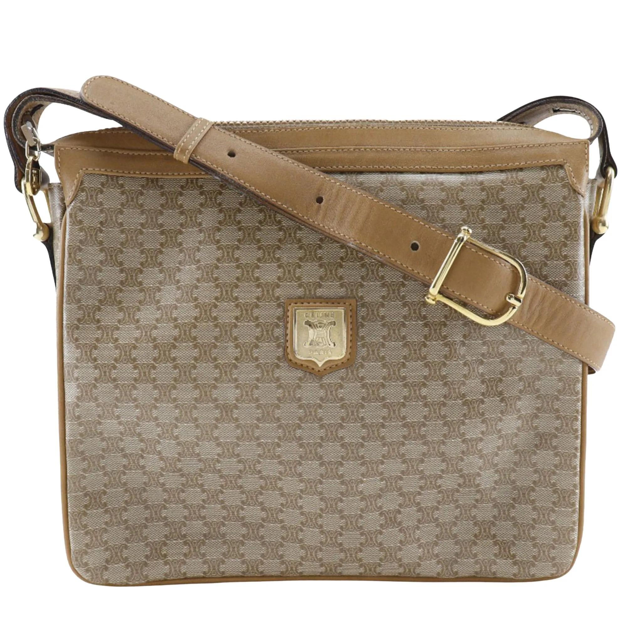 Cline Macadam Canvas Shoulder Bag (Pre-Owned)