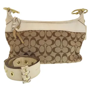Coach  Canvas Leather Pochette Shoulder Bag (Pre-Owned)