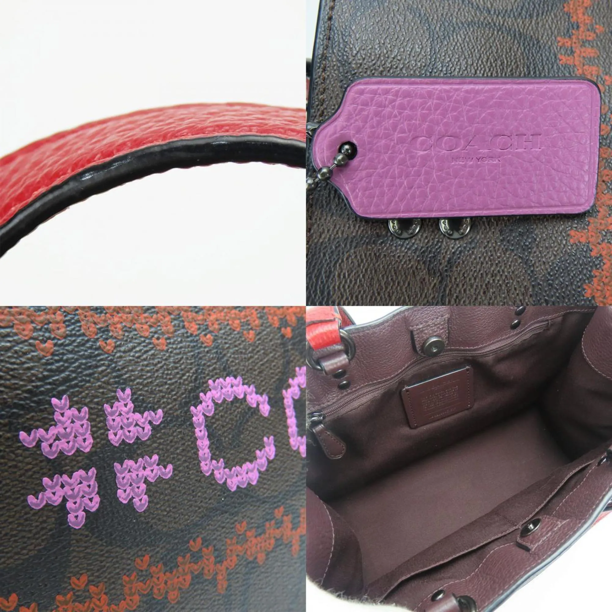 Coach    Color Leather Pvc Handbag (Pre-Owned)