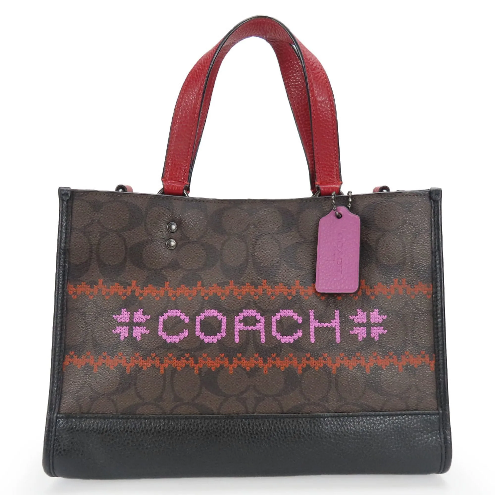 Coach    Color Leather Pvc Handbag (Pre-Owned)
