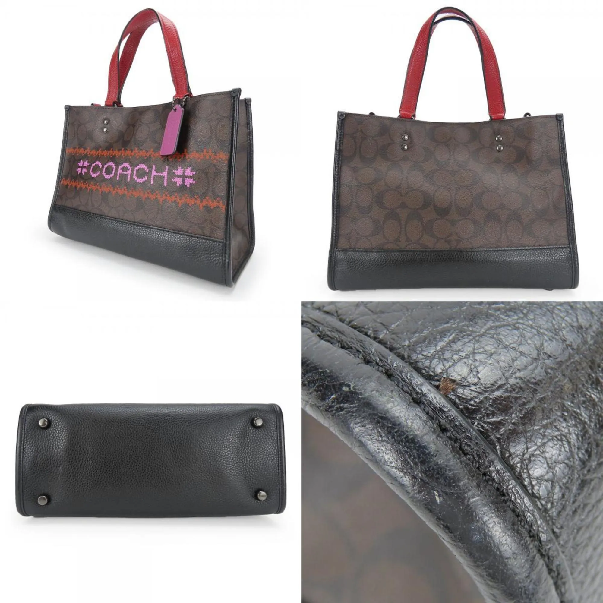 Coach    Color Leather Pvc Handbag (Pre-Owned)