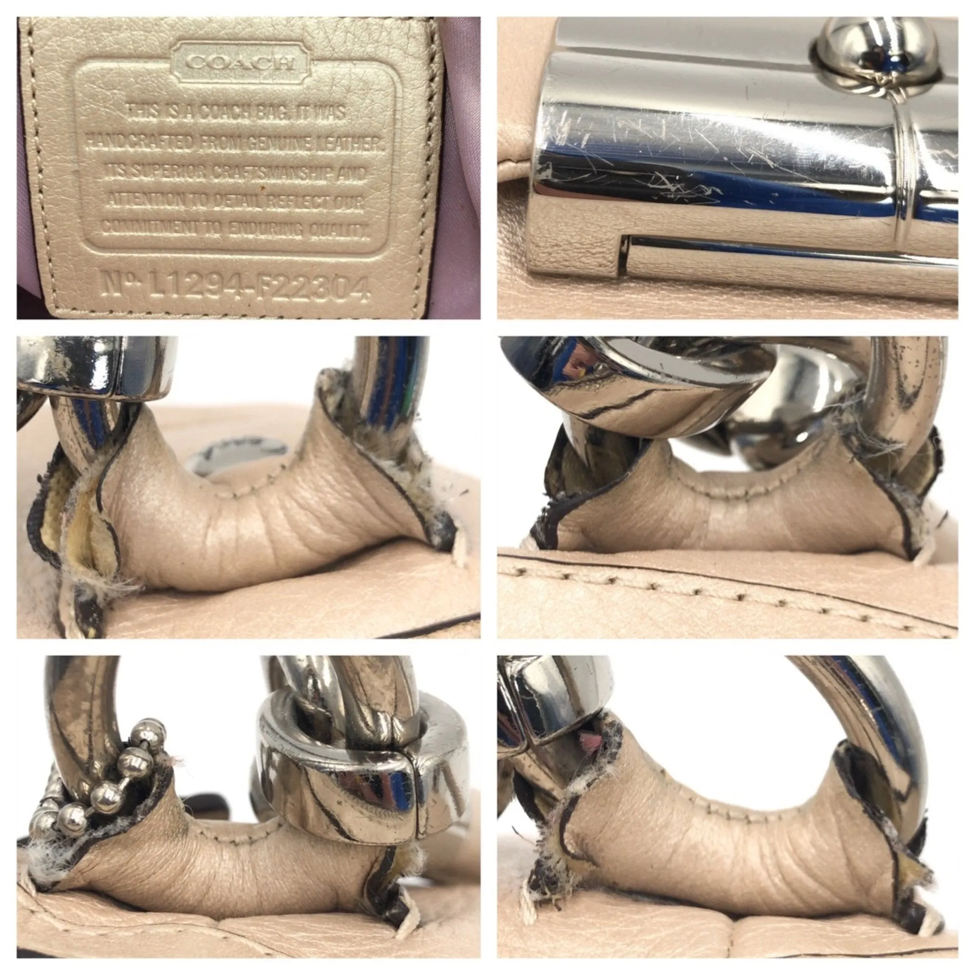 Coach Leather Handbag Shoulder Bag (Pre-Owned)