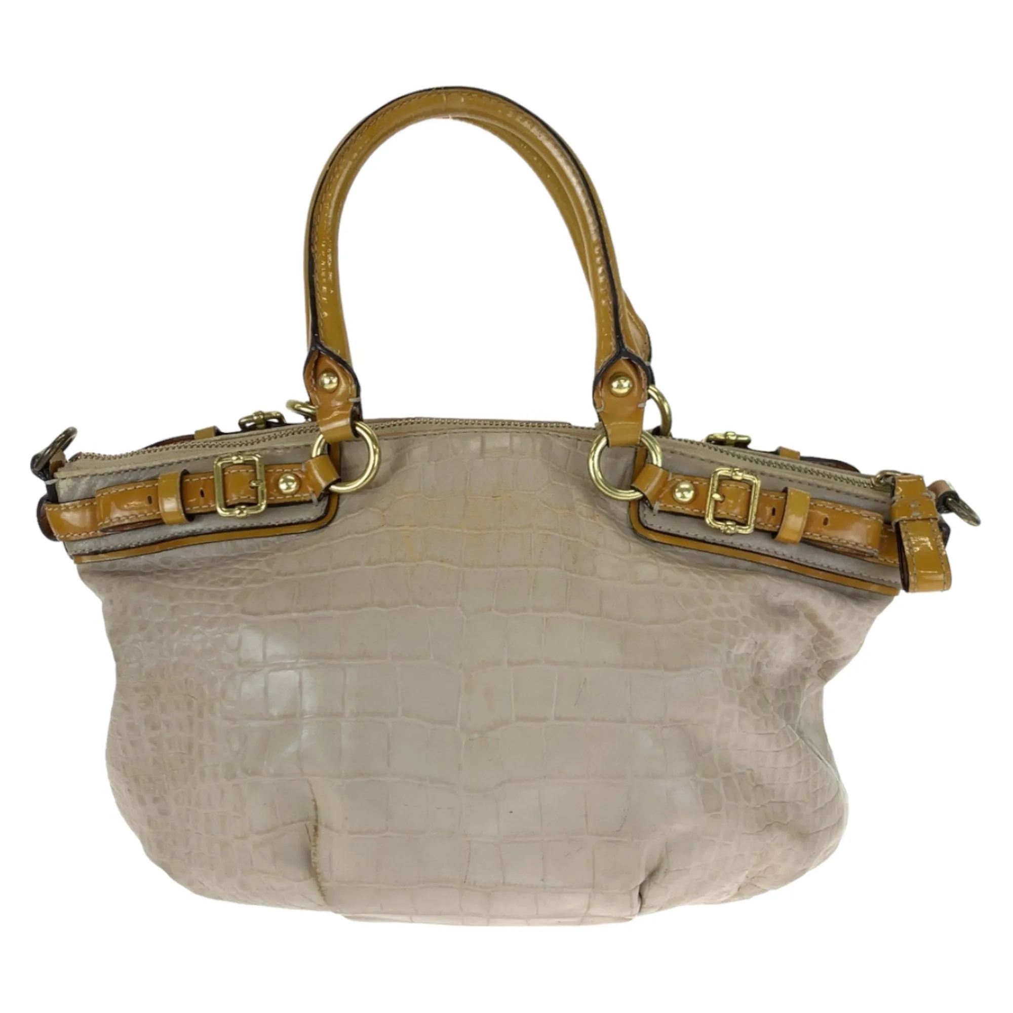 Coach Mustard Leather Handbag Shoulder Bag Tote Bag (Pre-Owned)