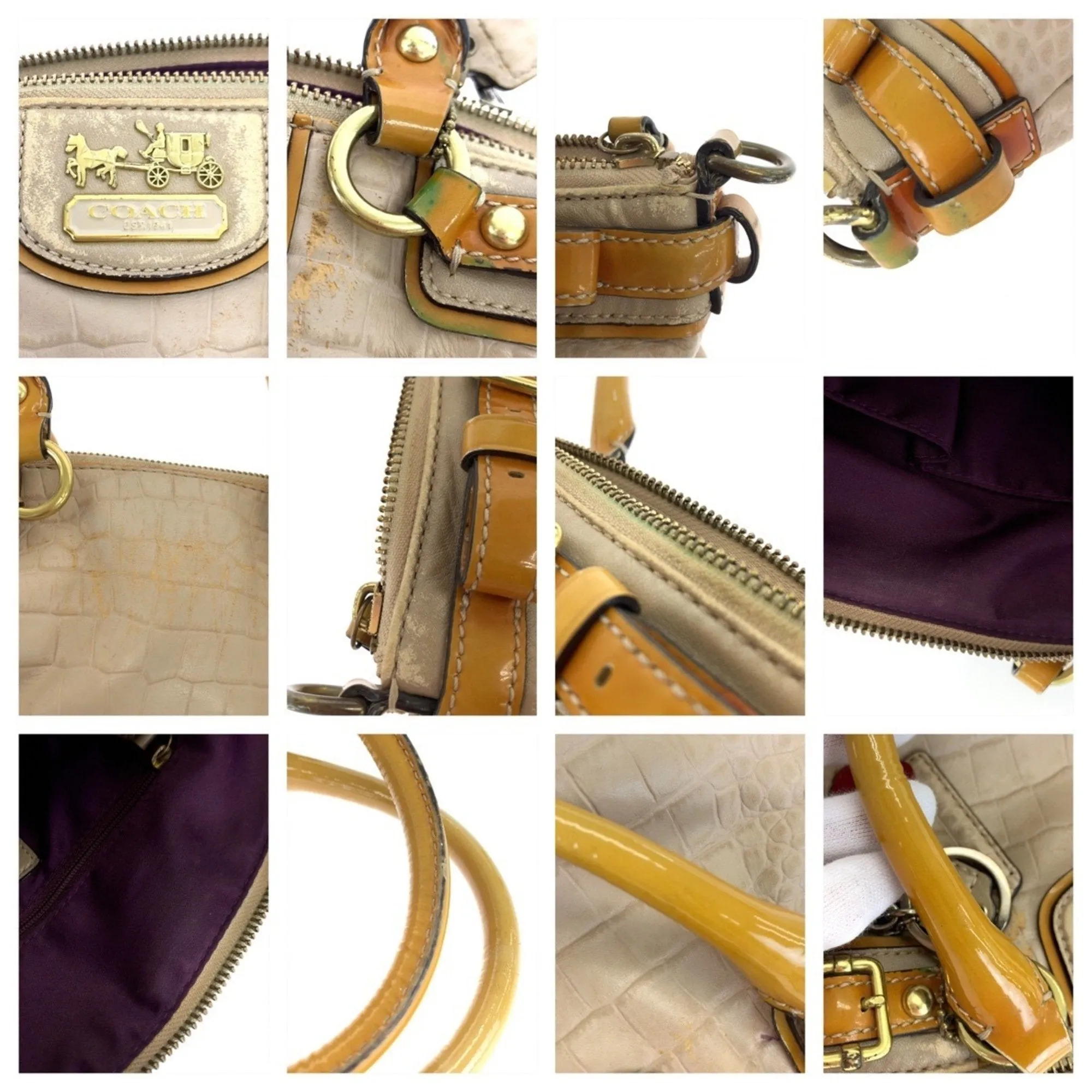 Coach Mustard Leather Handbag Shoulder Bag Tote Bag (Pre-Owned)