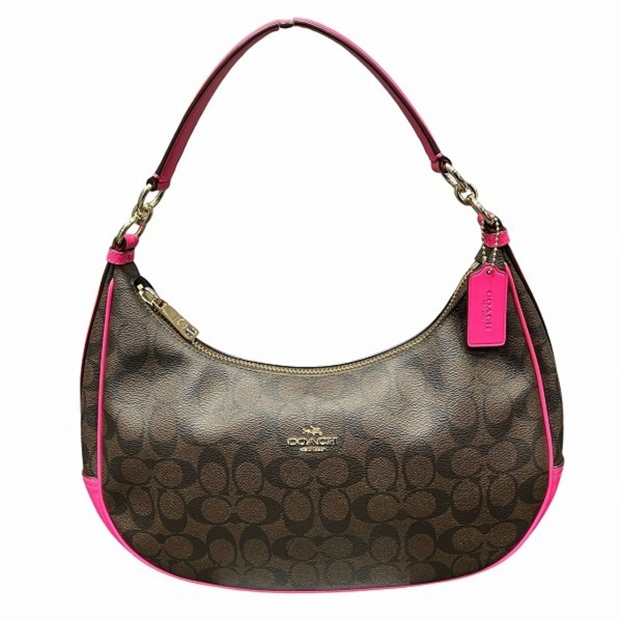 Coach  pink Pvc Leather Handbag Shoulder Bag (Pre-Owned)