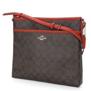 COACH Shoulder Bag F34938 Leather, PVC coated canvas Brown Signature Women Used