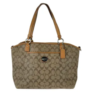 Coach Signature Canvas Leather Shoulder Bag Tote Bag (Pre-Owned)