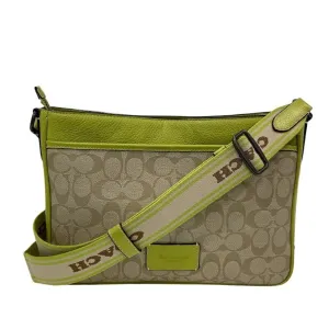 Coach Signature Lime Leather Pvc Shoulder Bag (Pre-Owned)