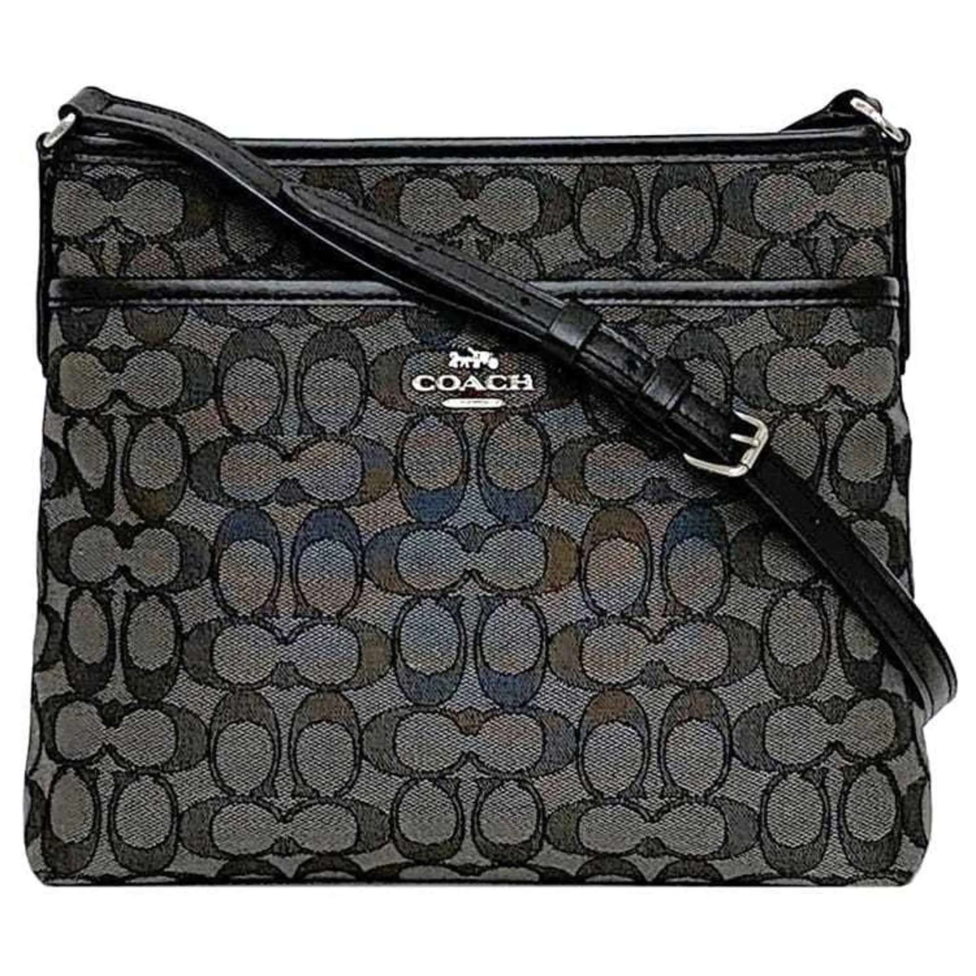 Coach  Signature Line Leather Shoulder Bag (Pre-Owned)