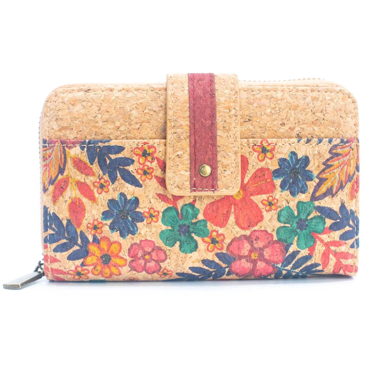 Cork Women's Rose&Plant Card Holder Printed Wallet ?C BAG-2242