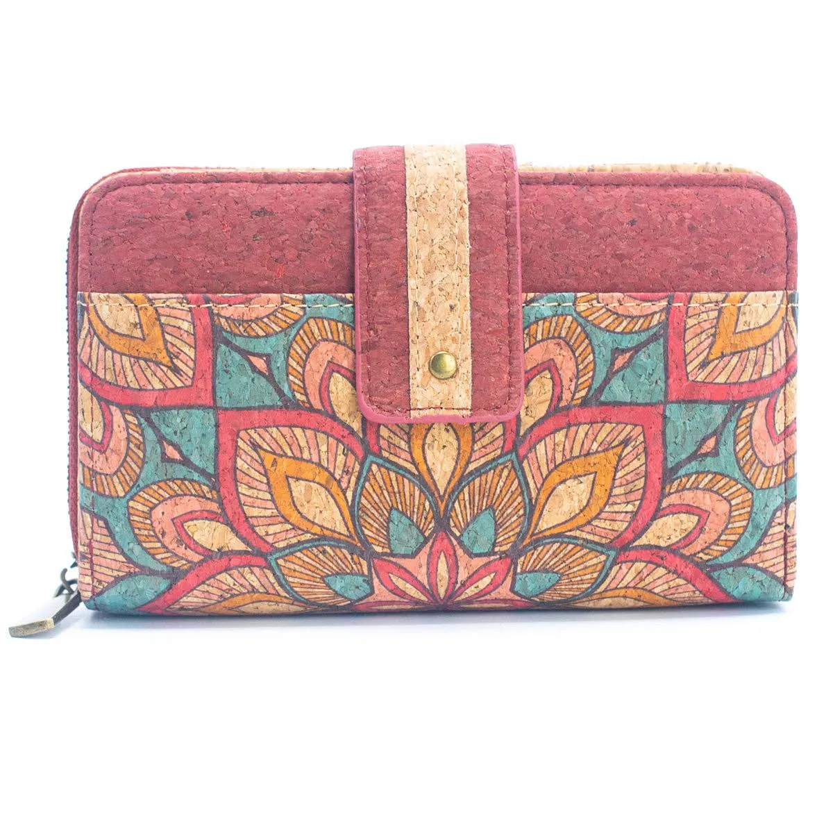 Cork Women's Rose&Plant Card Holder Printed Wallet ?C BAG-2242