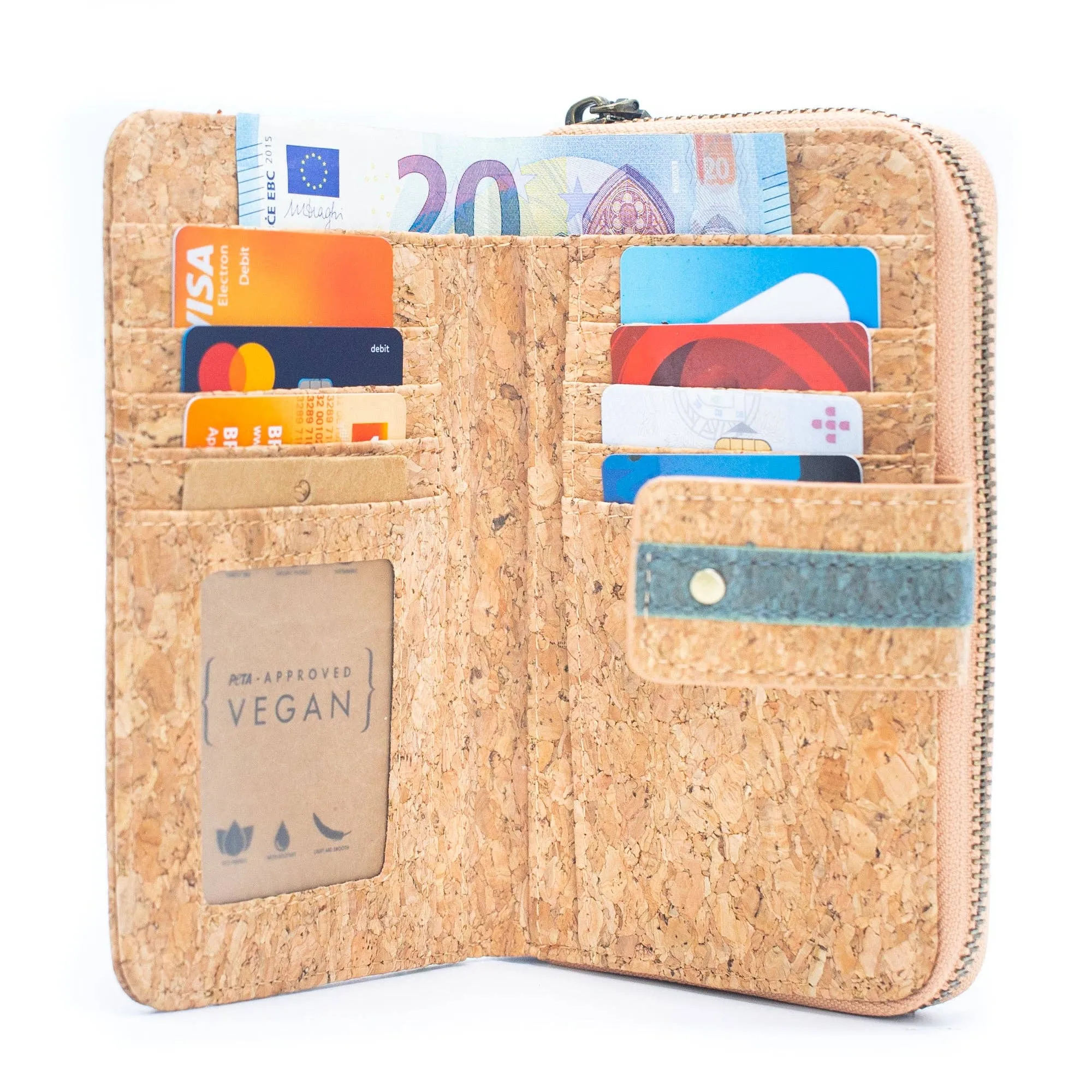 Cork Women's Rose&Plant Card Holder Printed Wallet ?C BAG-2242
