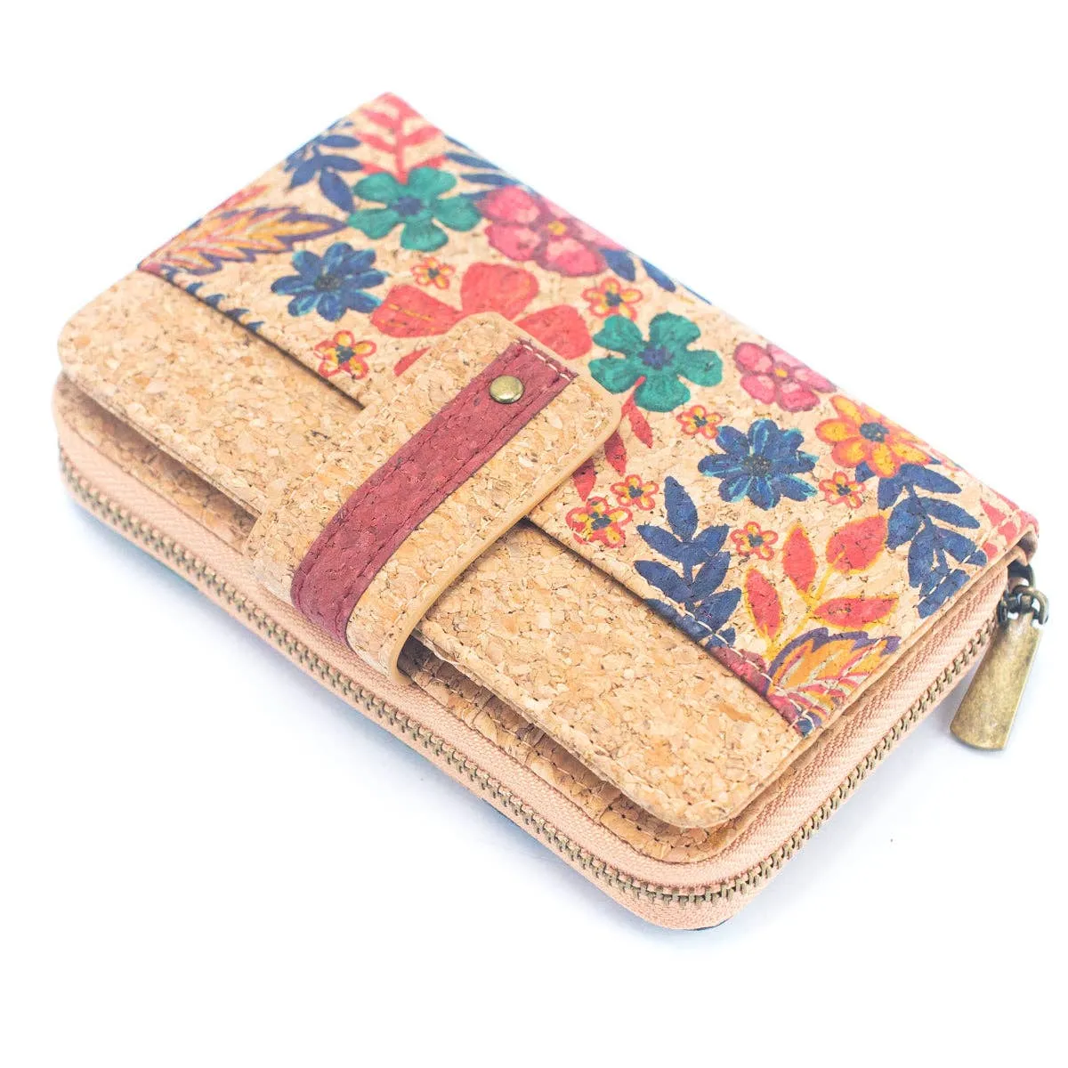 Cork Women's Rose&Plant Card Holder Printed Wallet ?C BAG-2242